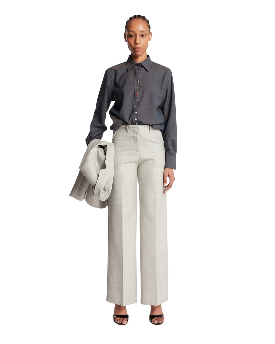 DECHAMPS Camicia In Lana Grigia, view 3