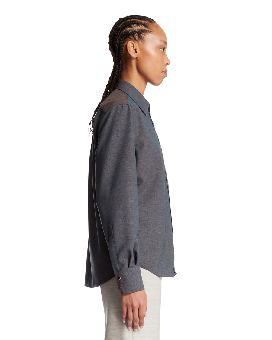 DECHAMPS Camicia In Lana Grigia, view 4