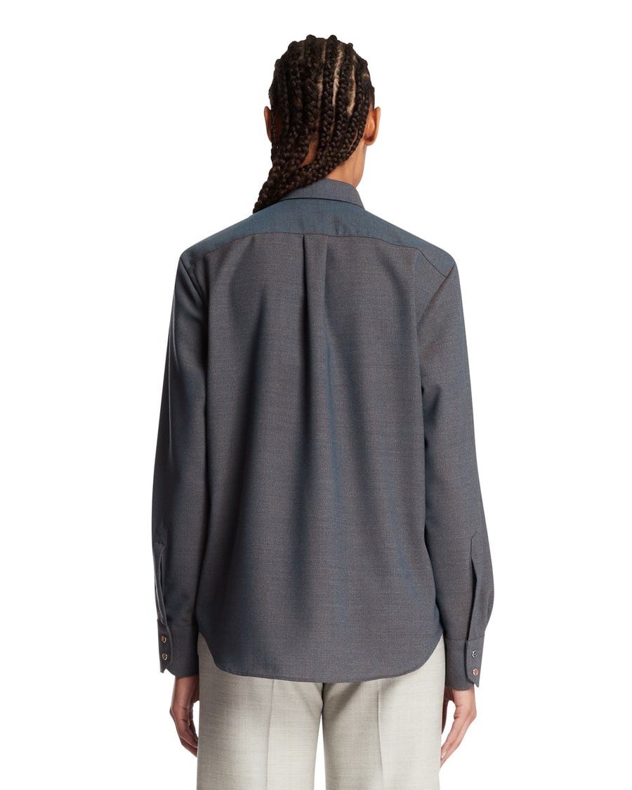 DECHAMPS Camicia In Lana Grigia, view 5