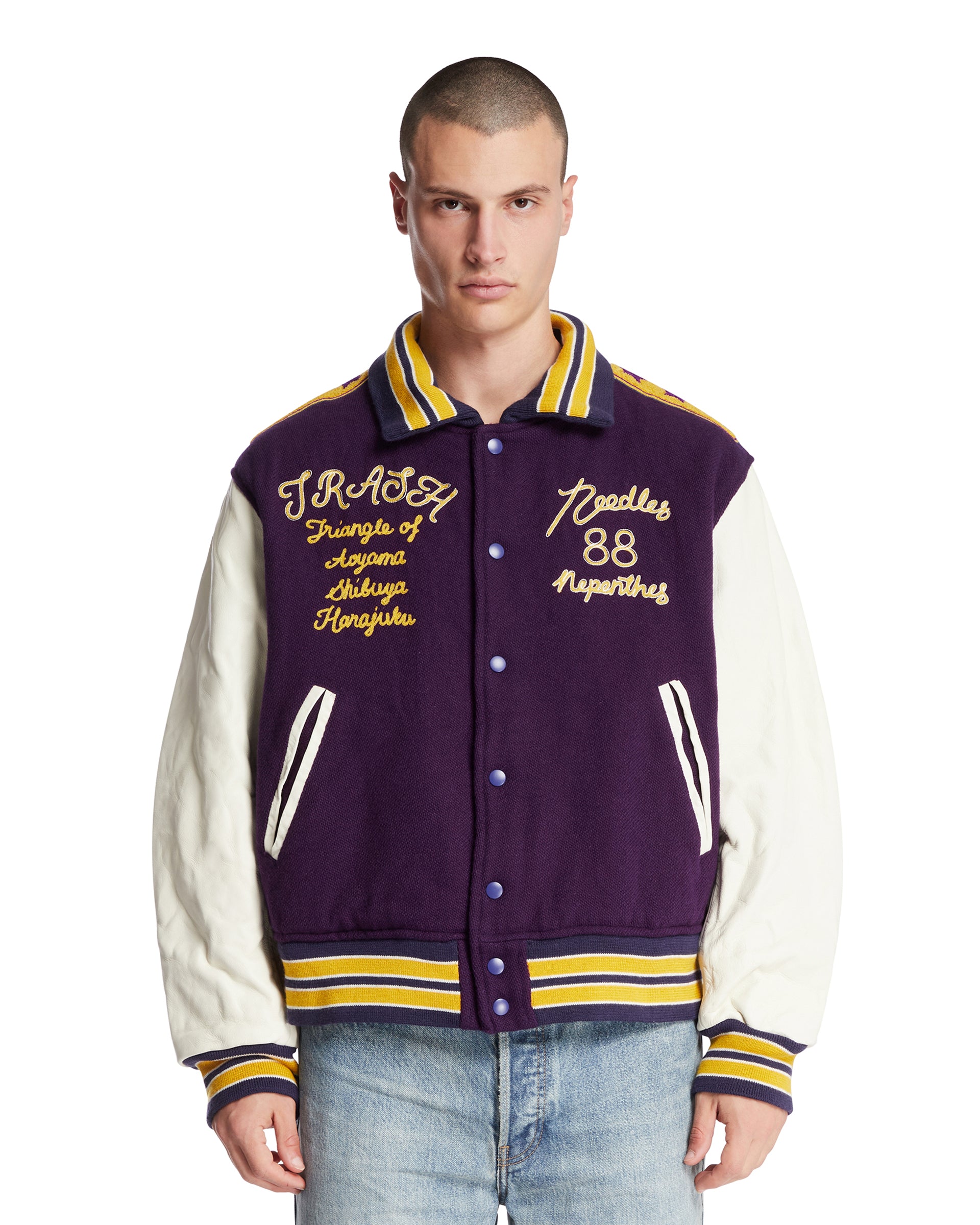 NEEDLES Giacca Varsity Con Ricami Viola