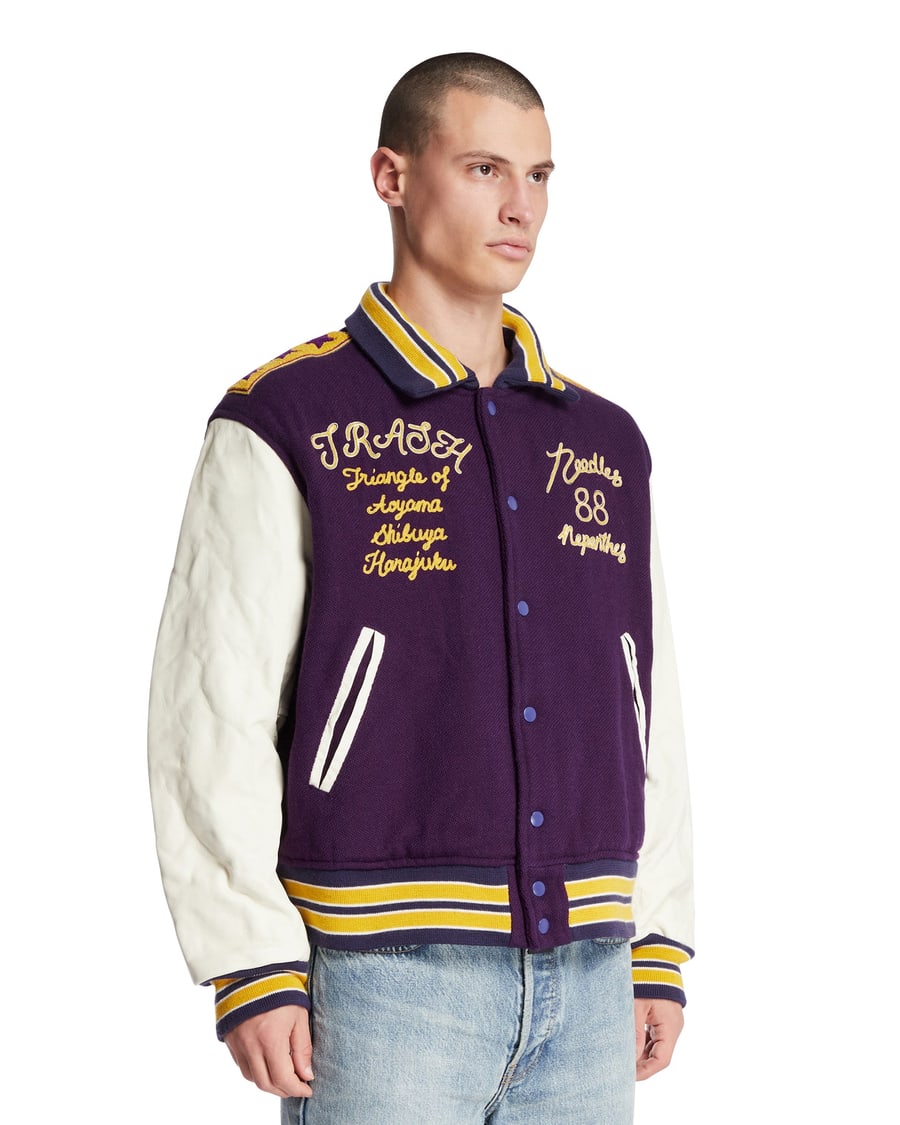 NEEDLES Giacca Varsity Con Ricami Viola, view 2