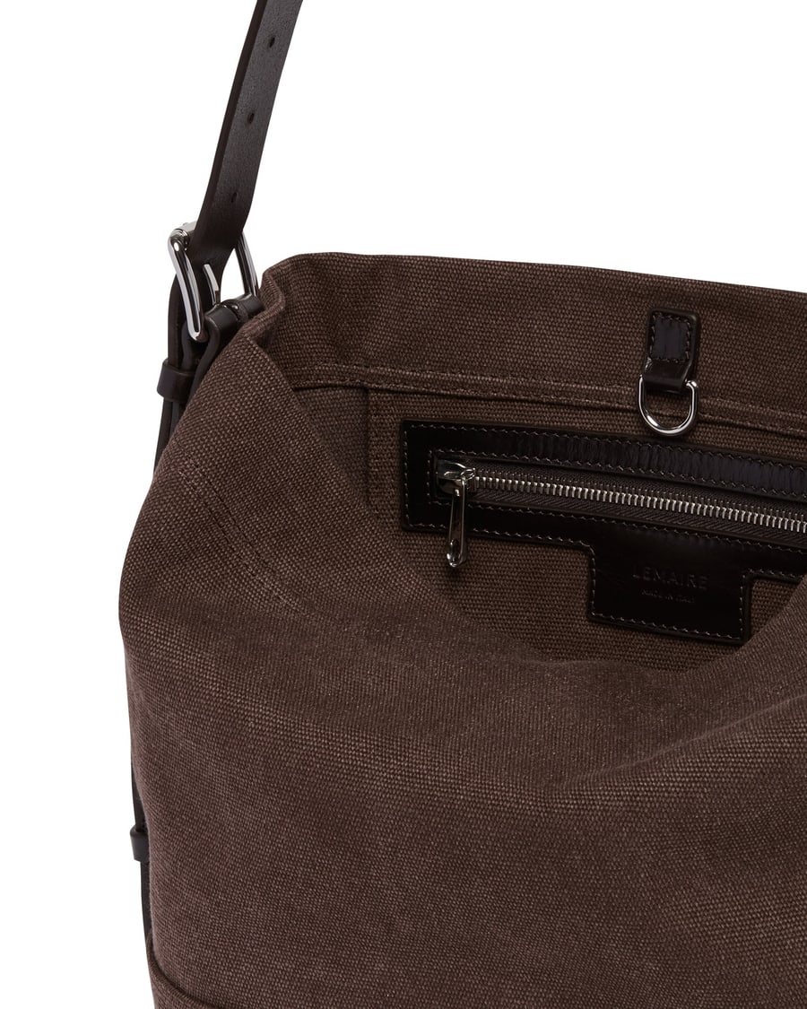 Lemaire Borsa Belted In Canvas Marrone, view 4