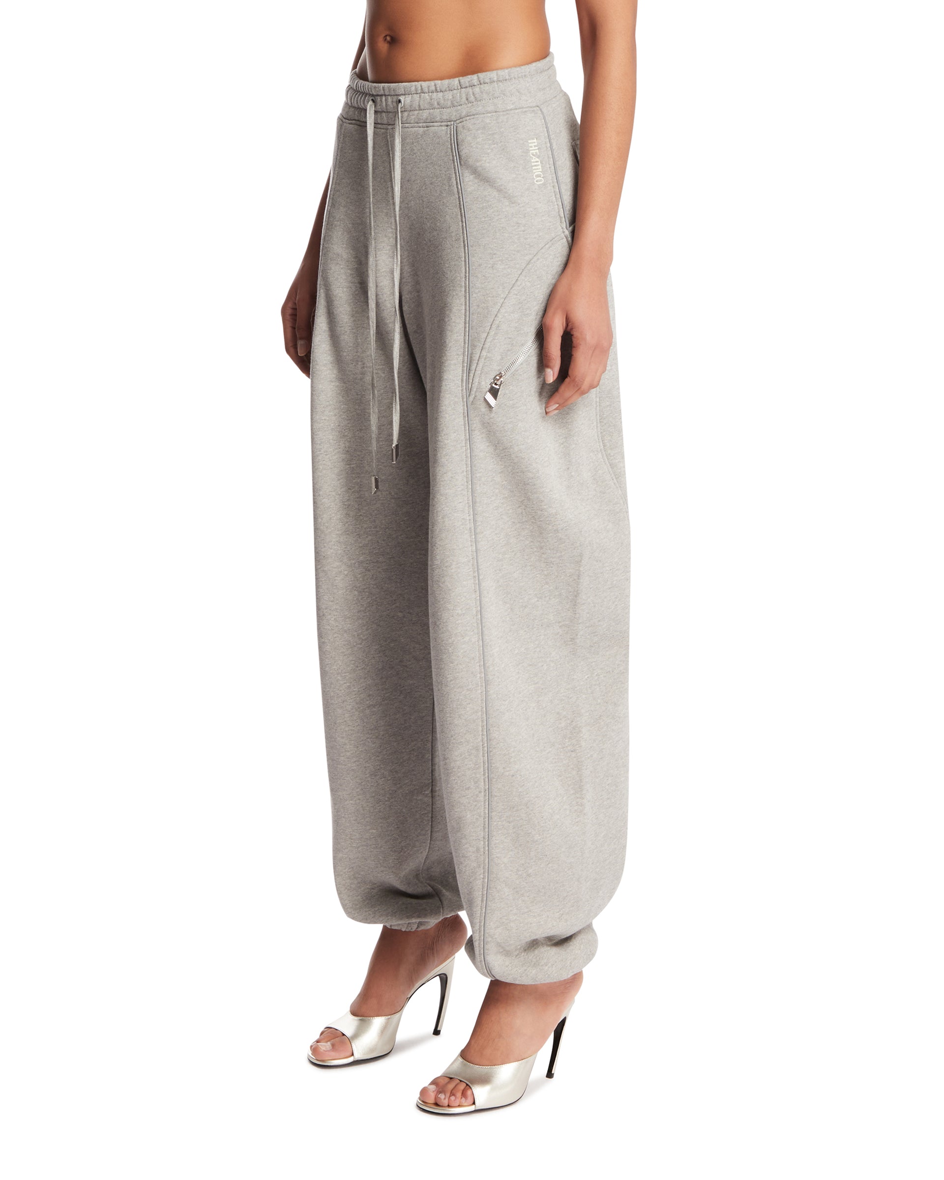 The Attico Pantaloni Barrel In Cotone Grigi, view 2
