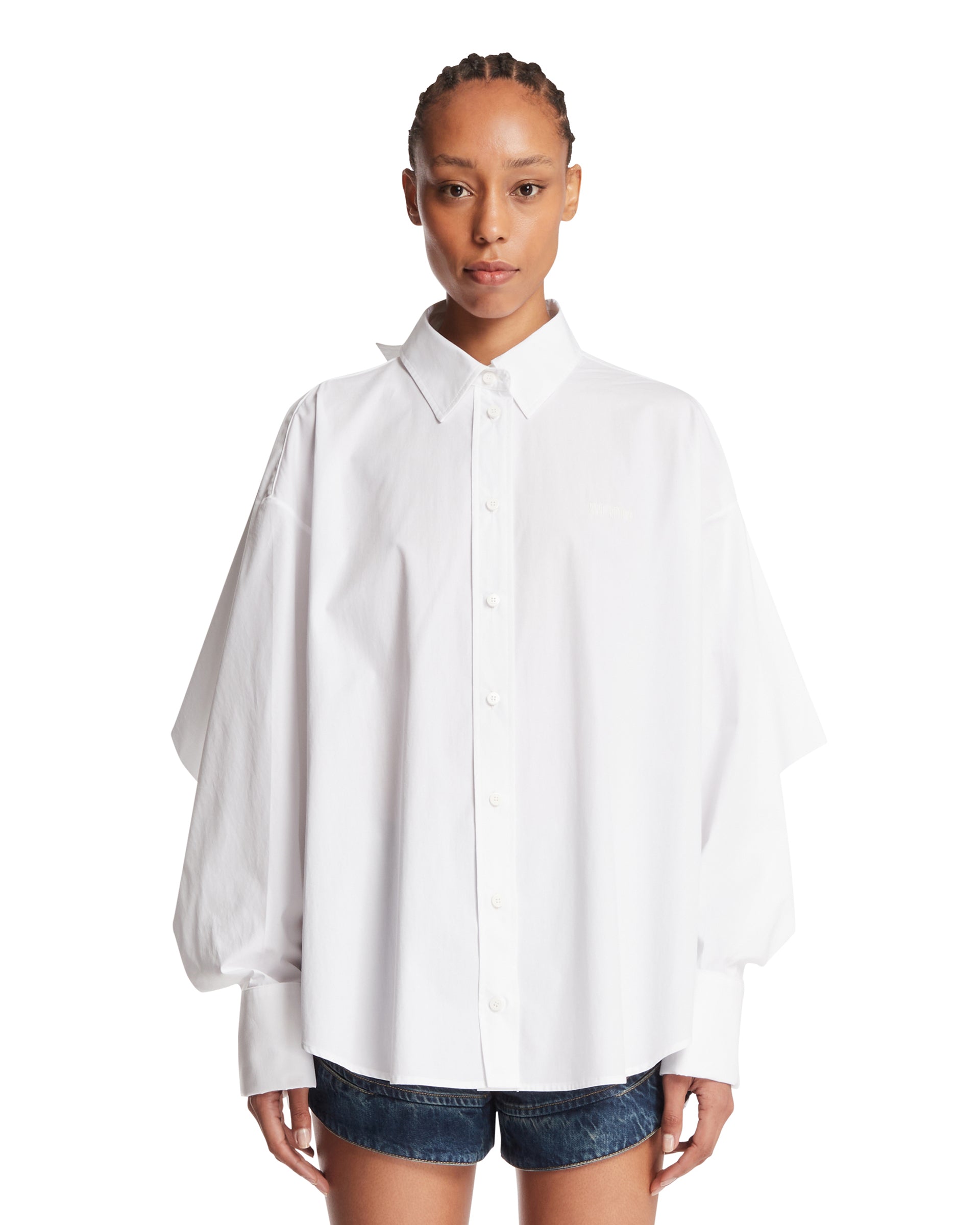 The Attico Camicia Con Mantella Bianca