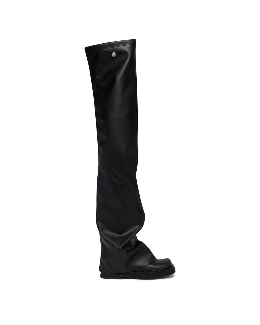 The Attico Stivali Flat Thigh High Robin OTK Neri