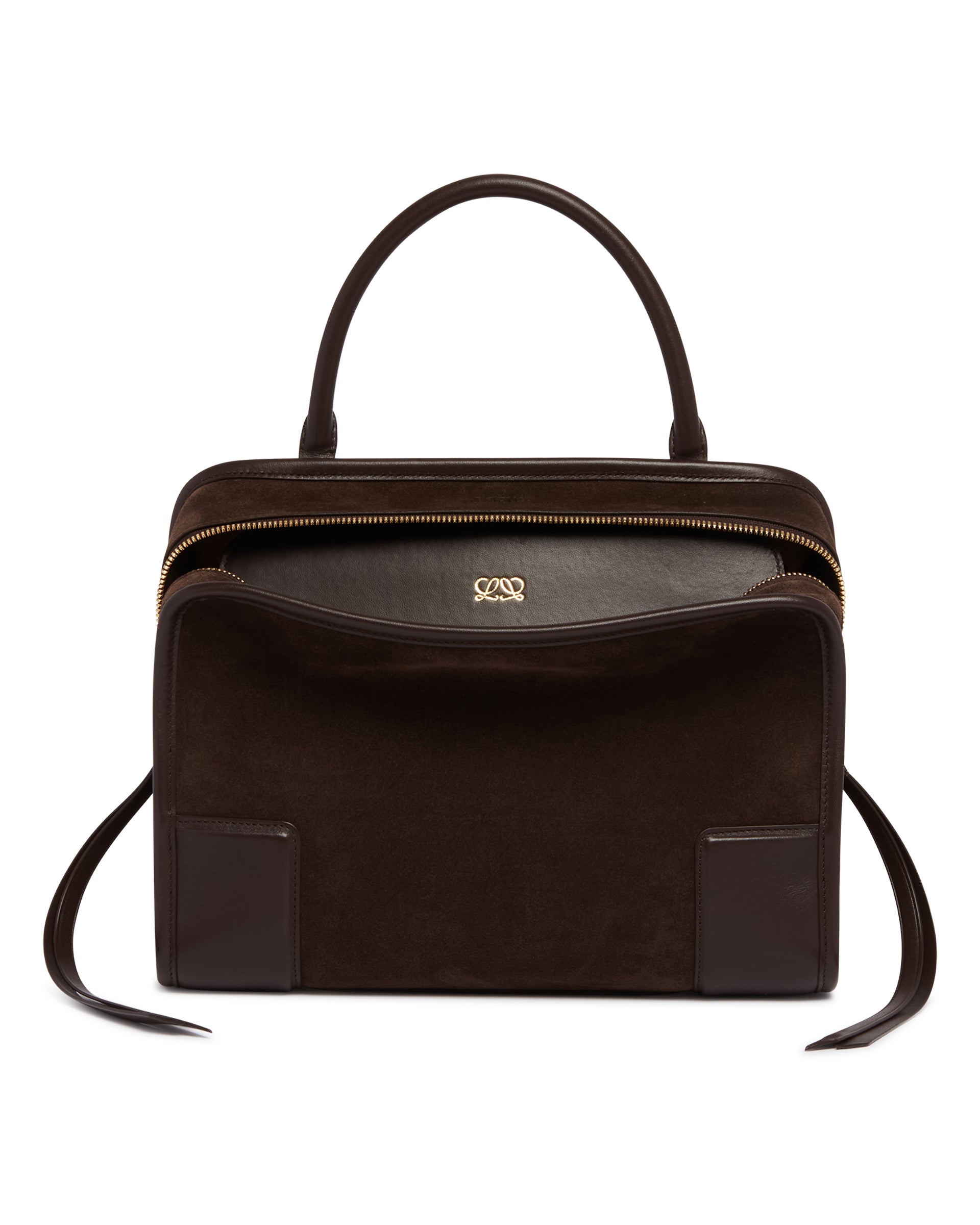 Loewe Borsa Amazona 180 Media in Suede Marrone, view 2