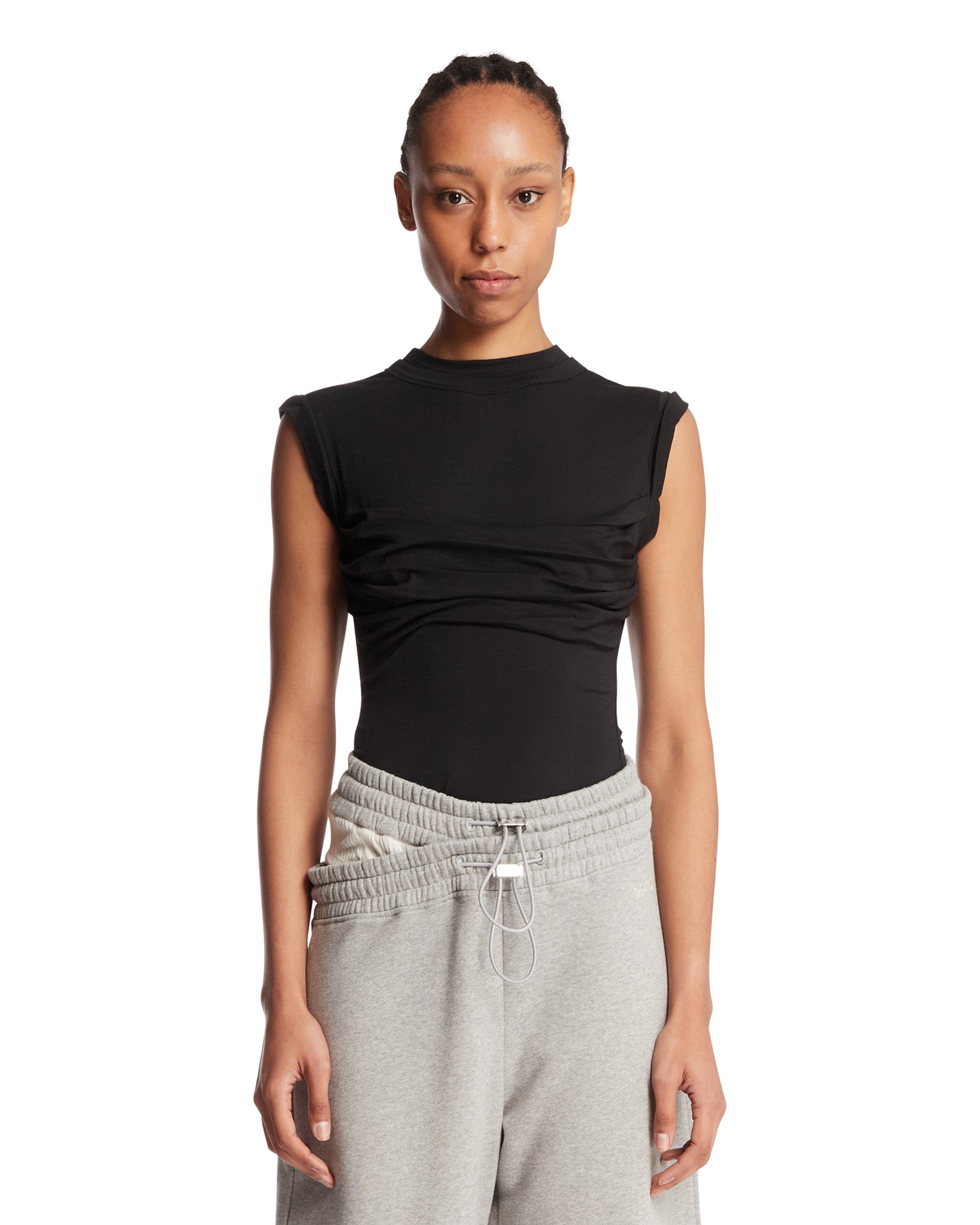 ALEXANDER WANG Top A Strati Con Busto Ritorto Nero