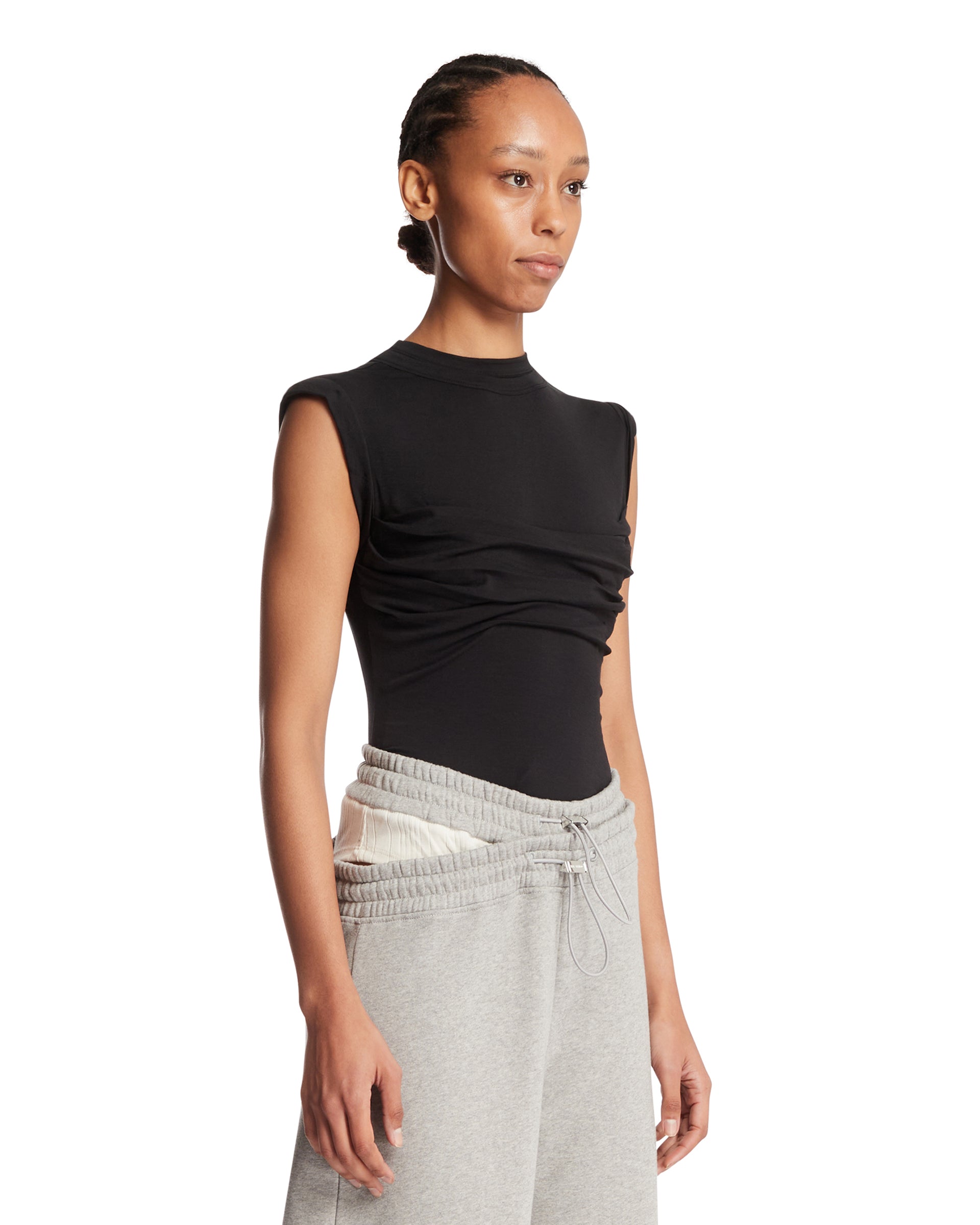 ALEXANDER WANG Top A Strati Con Busto Ritorto Nero, view 2