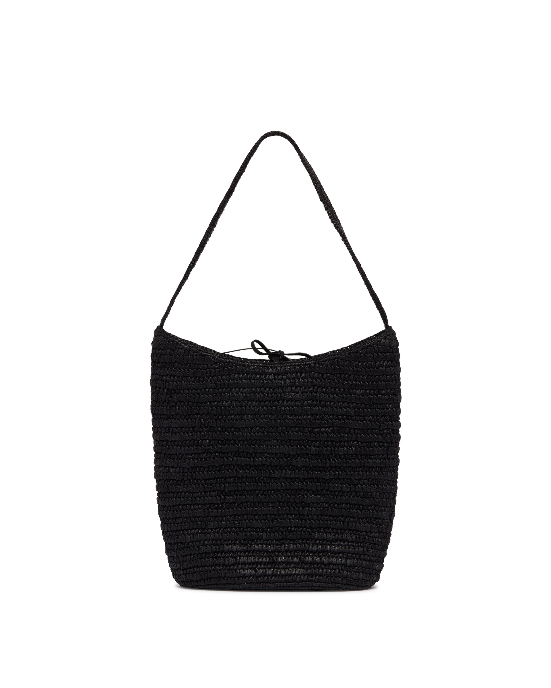 The Row Borsa a Tracolla in Rafia Alma Nera