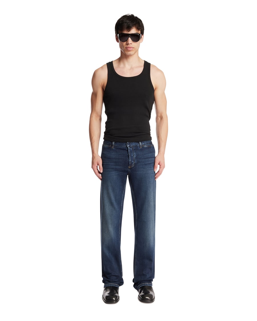 Gucci Pantaloni In Denim Stretch Blu, view 3