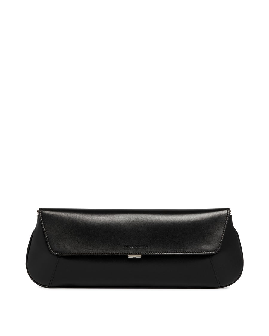 Amina Muaddi Clutch Ami In Pelle Nera