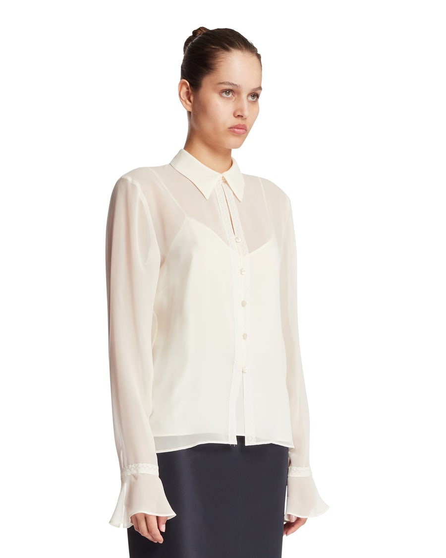 Gucci Camicia In Seta Bianca, view 2