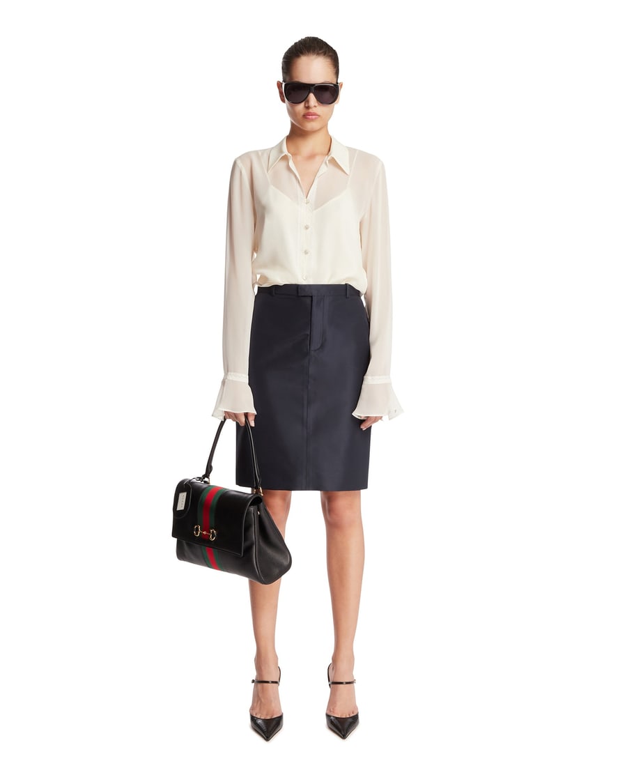 Gucci Camicia In Seta Bianca, view 3