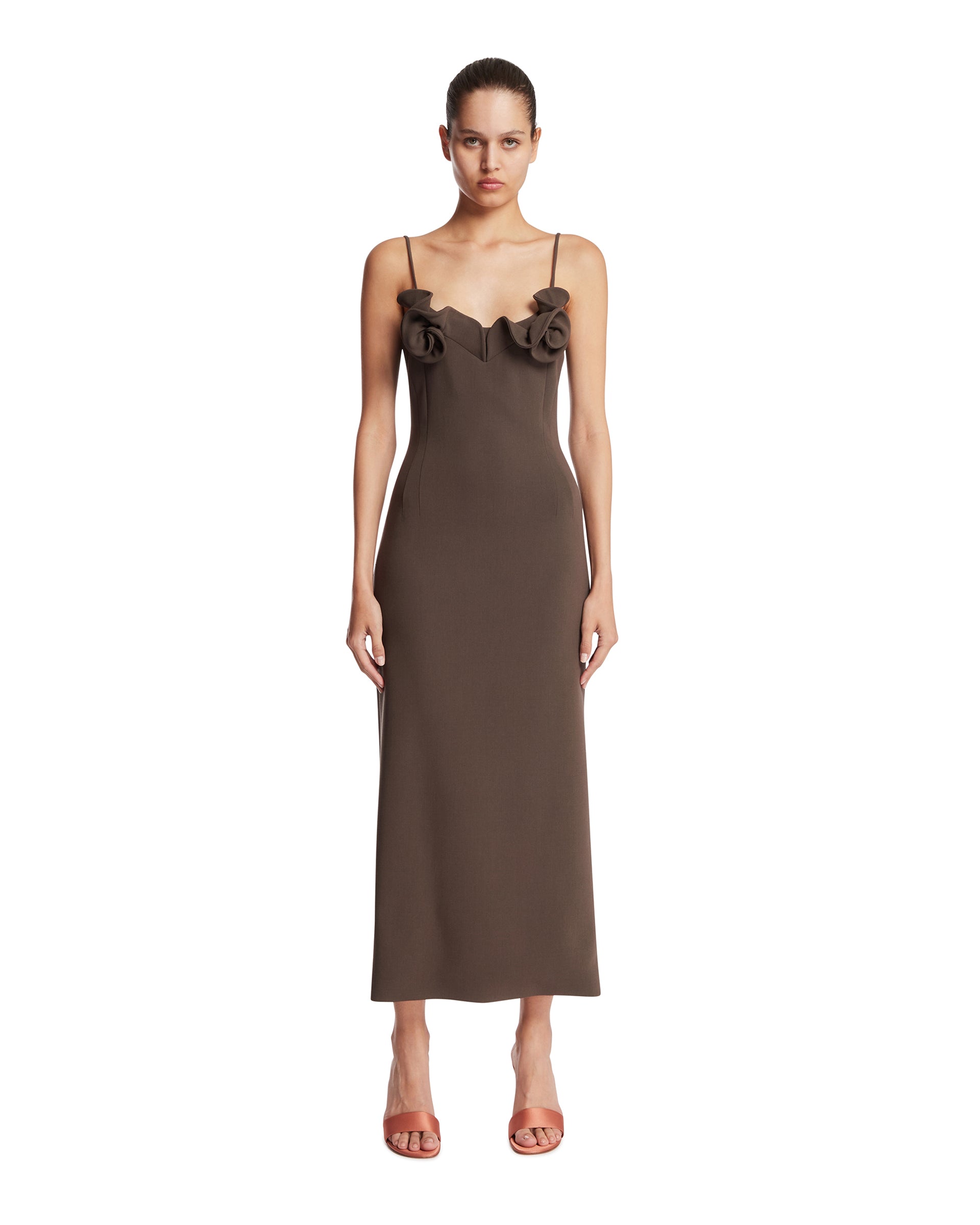 MAGDA BUTRYM Abito Midi In Lana Marrone
