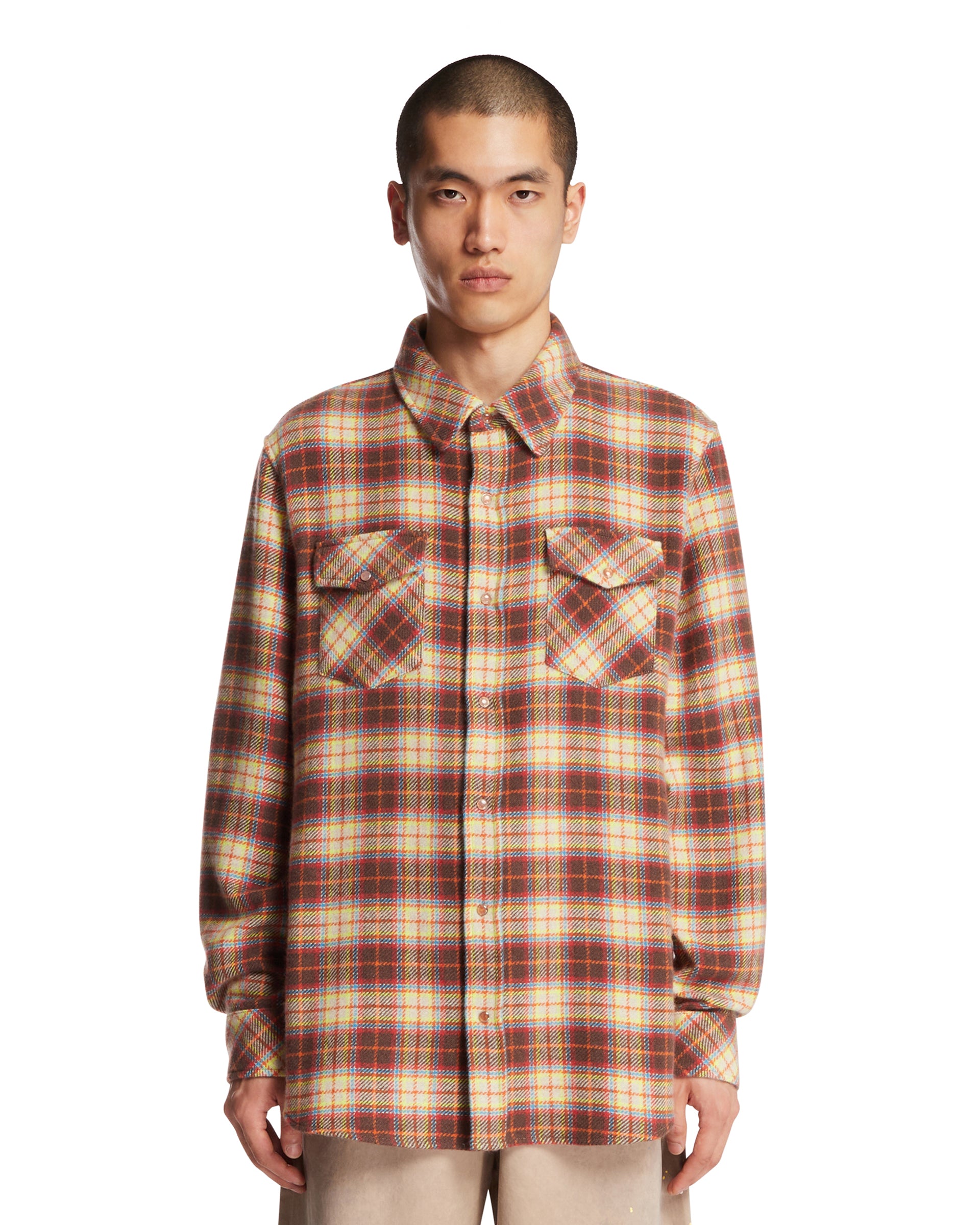 GOD'S TRUE CASHMERE Camicia A Quadri In Cashmere Marrone