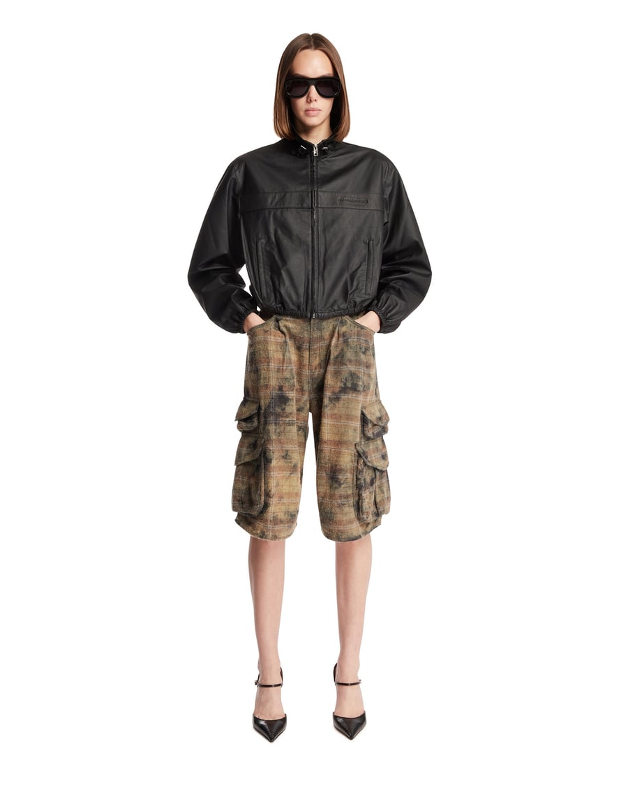 ALEXANDER WANG Track Jacket In Pelle Nera, view 3