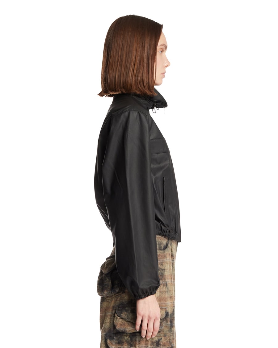 ALEXANDER WANG Track Jacket In Pelle Nera, view 4