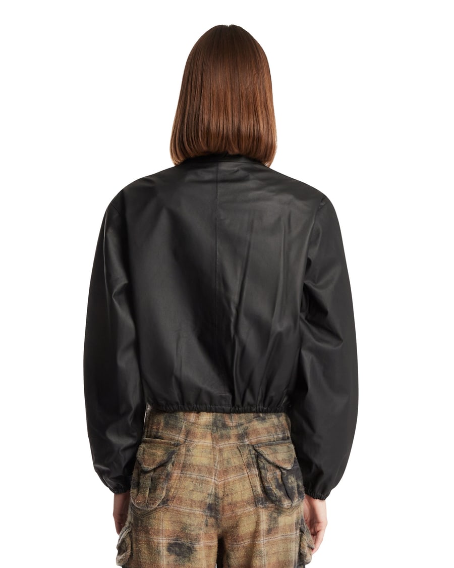ALEXANDER WANG Track Jacket In Pelle Nera, view 5