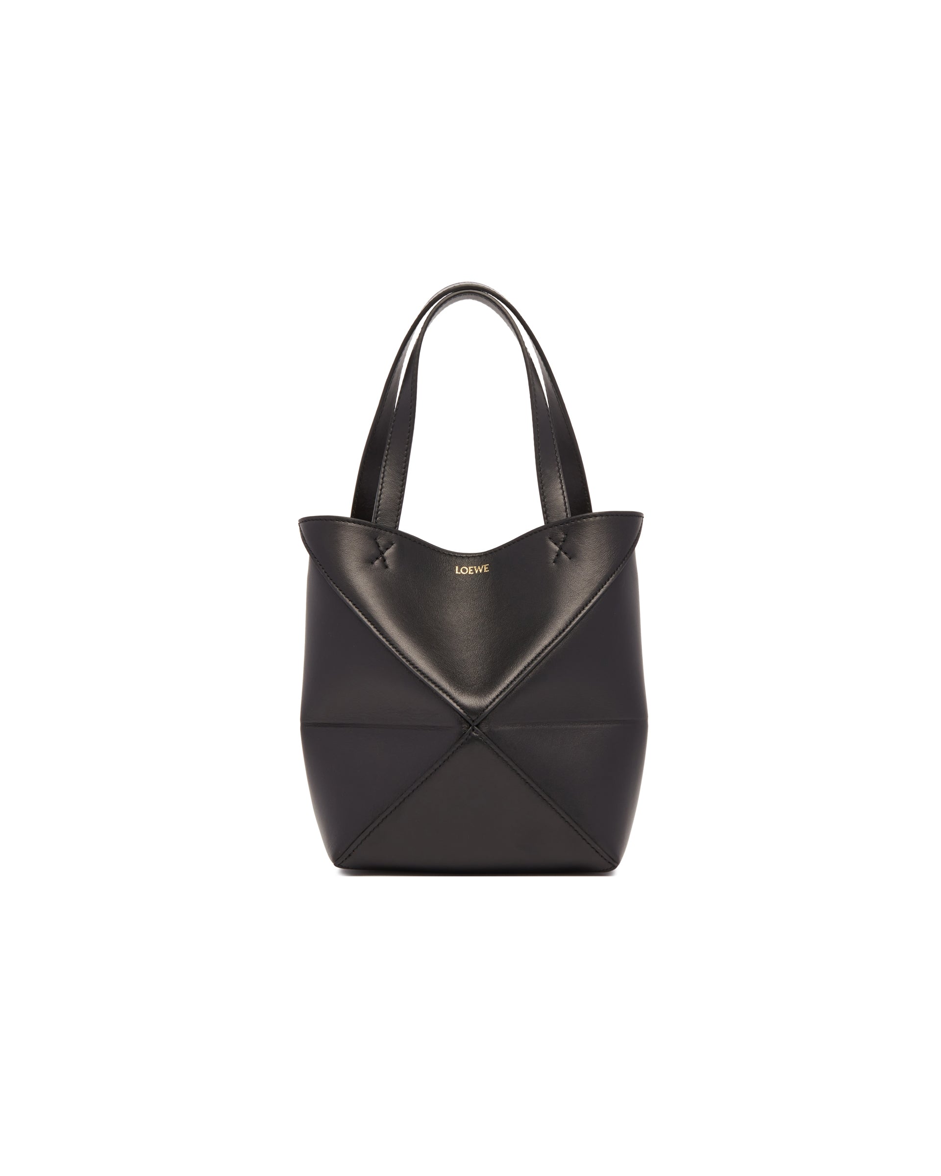 Loewe Borsa Puzzle Fold piccola in pelle nera, view 2