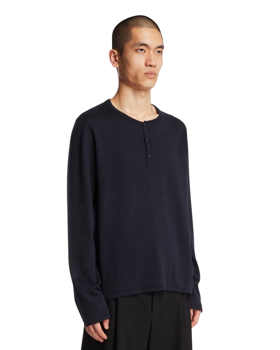 The Row Top In Cashmere E Seta Blu, view 2