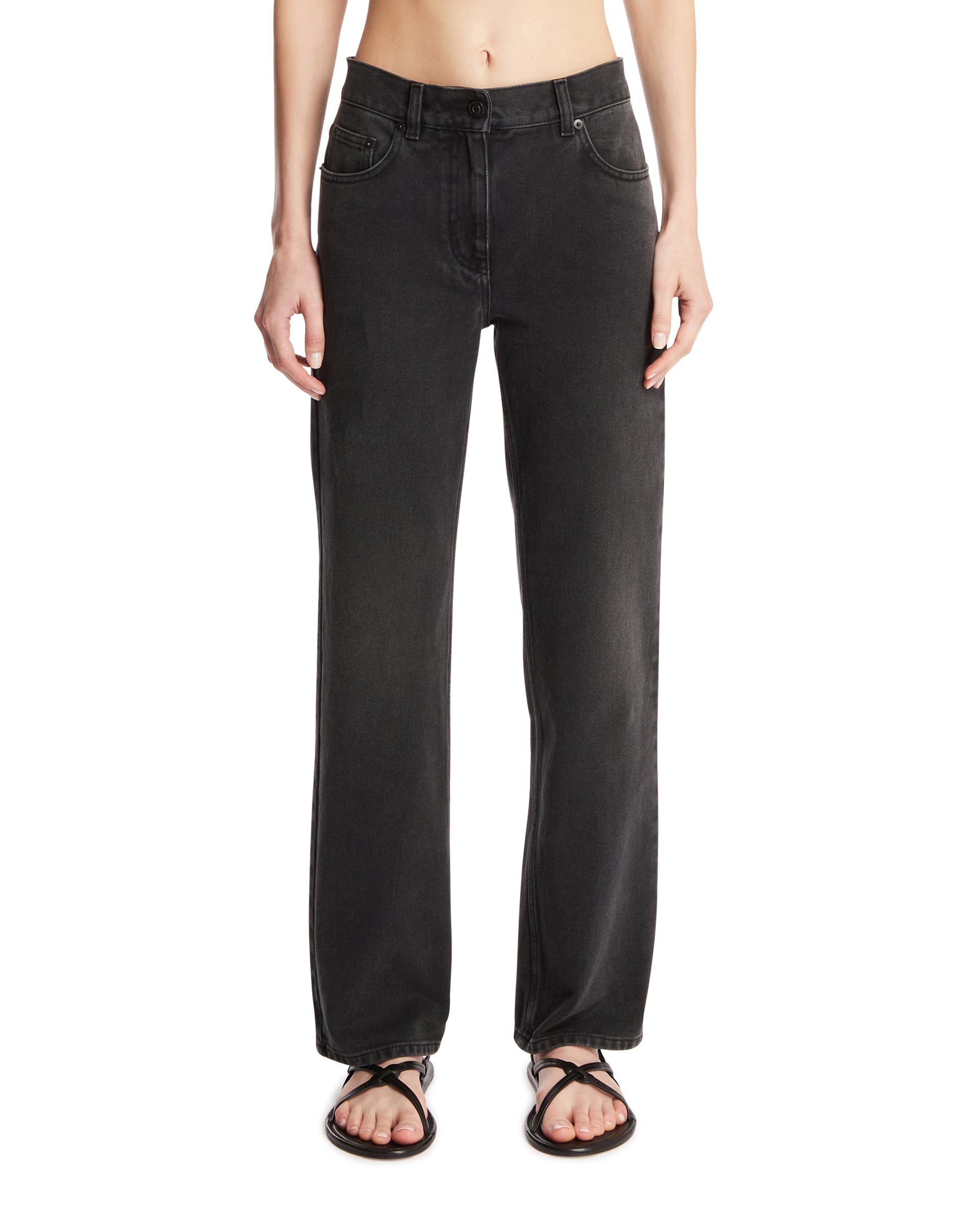 The Row Jeans A Gamba Dritta Neri