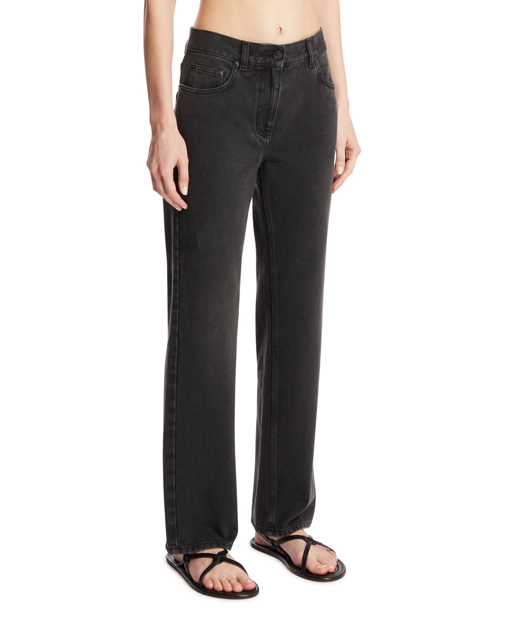 The Row Jeans A Gamba Dritta Neri, view 2