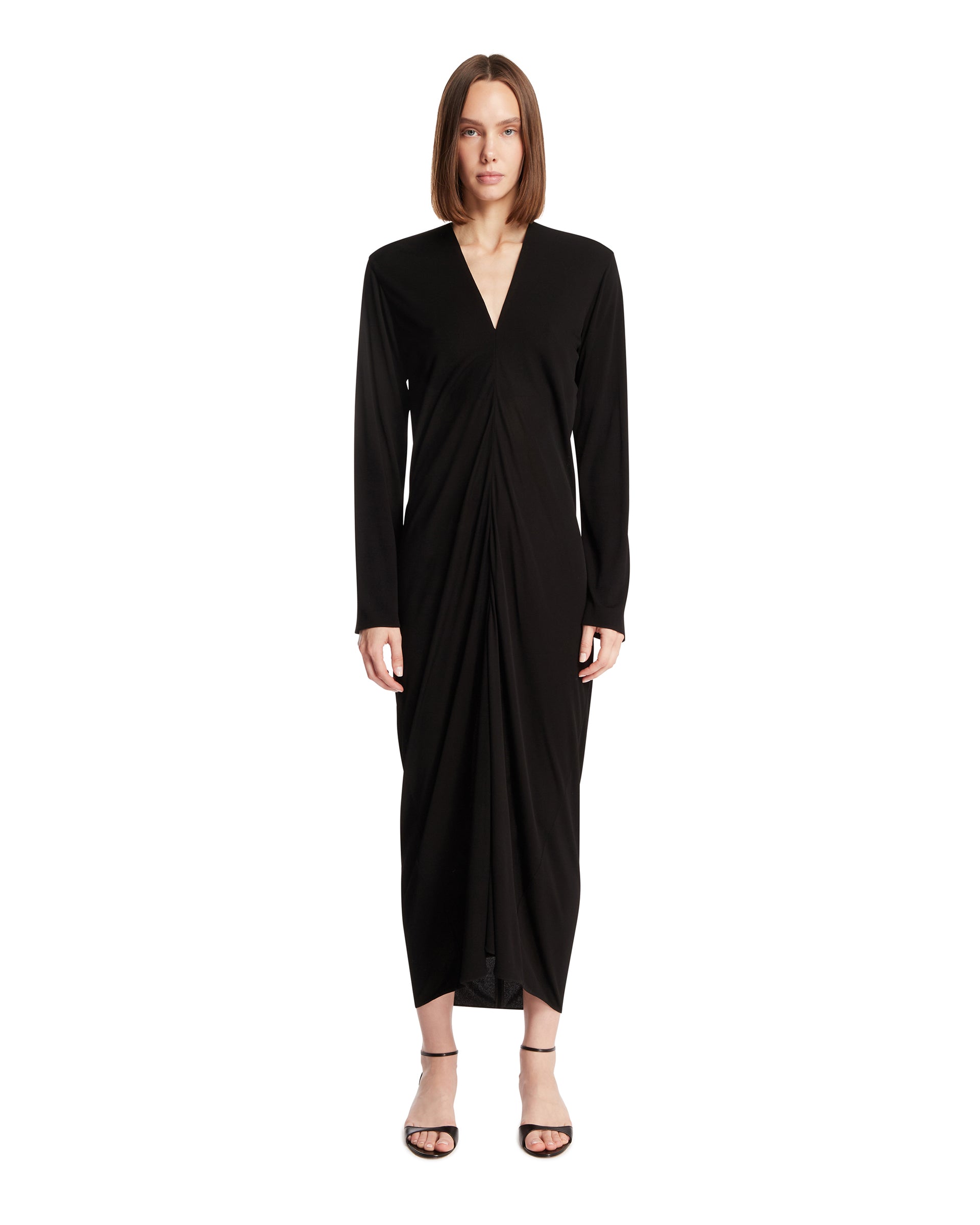 The Row Abito Midi Con Scollo A V Nero