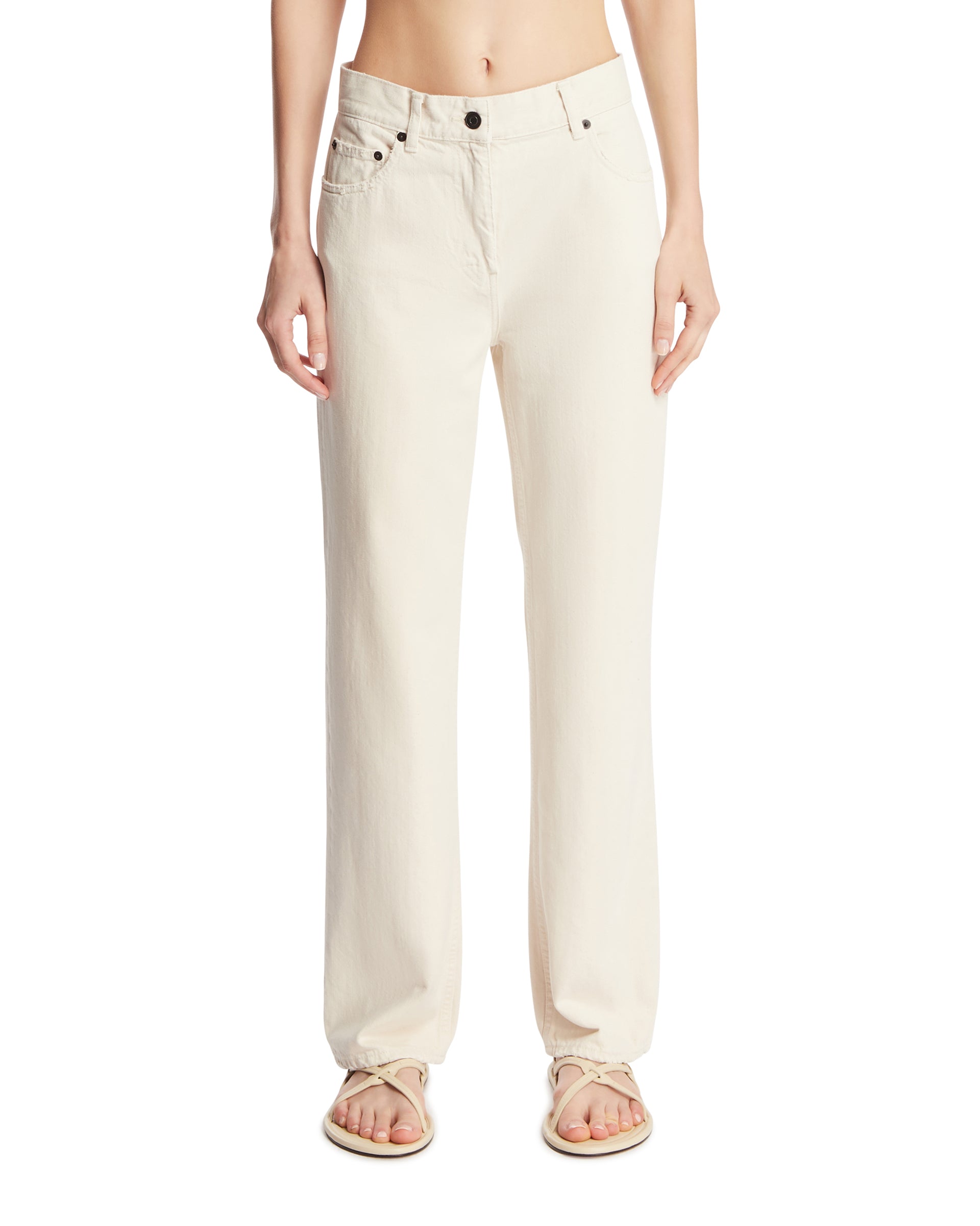 The Row Jeans A Gamba Dritta Beige