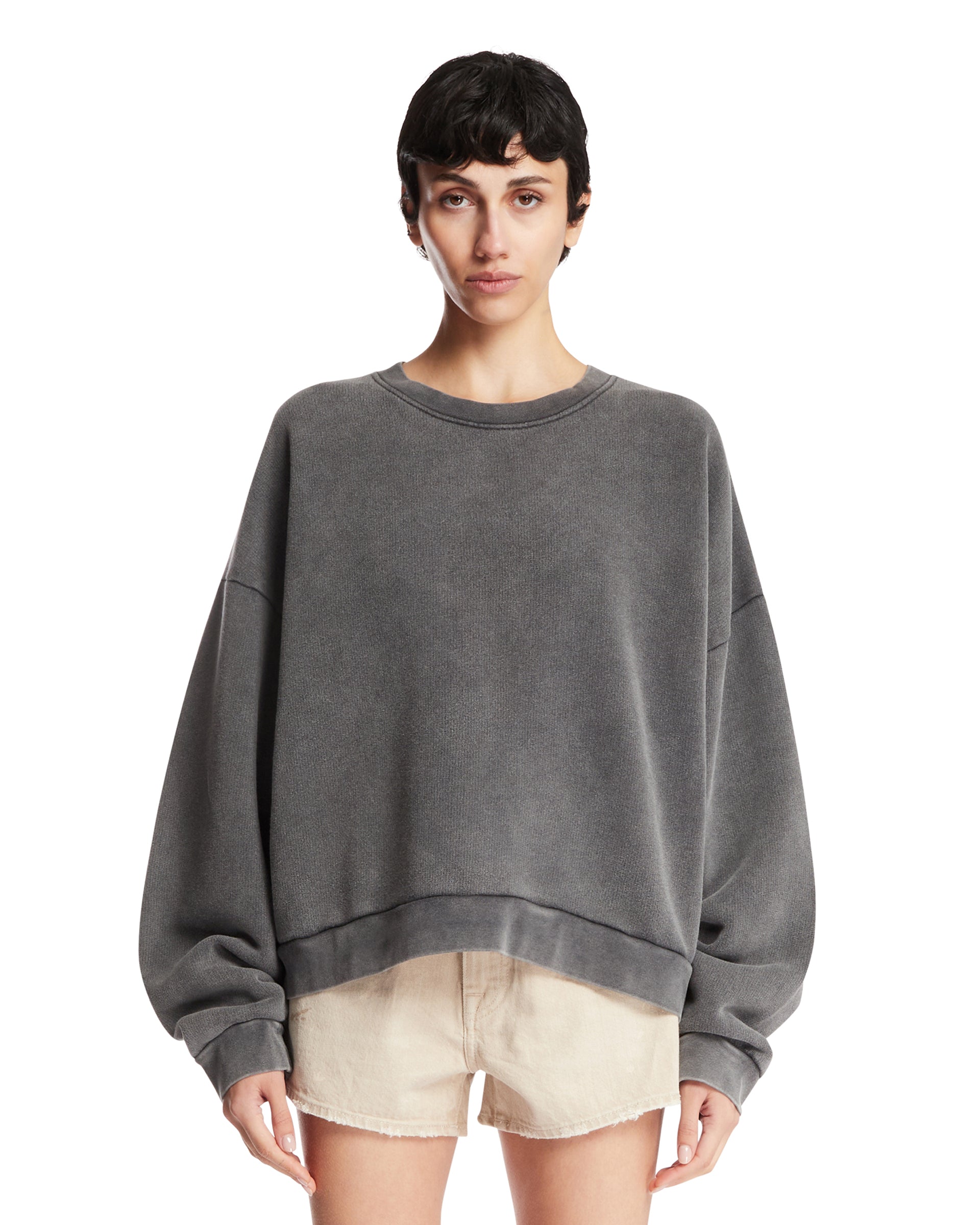 ACNE STUDIOS Felpa In Cotone Con Logo Grigia