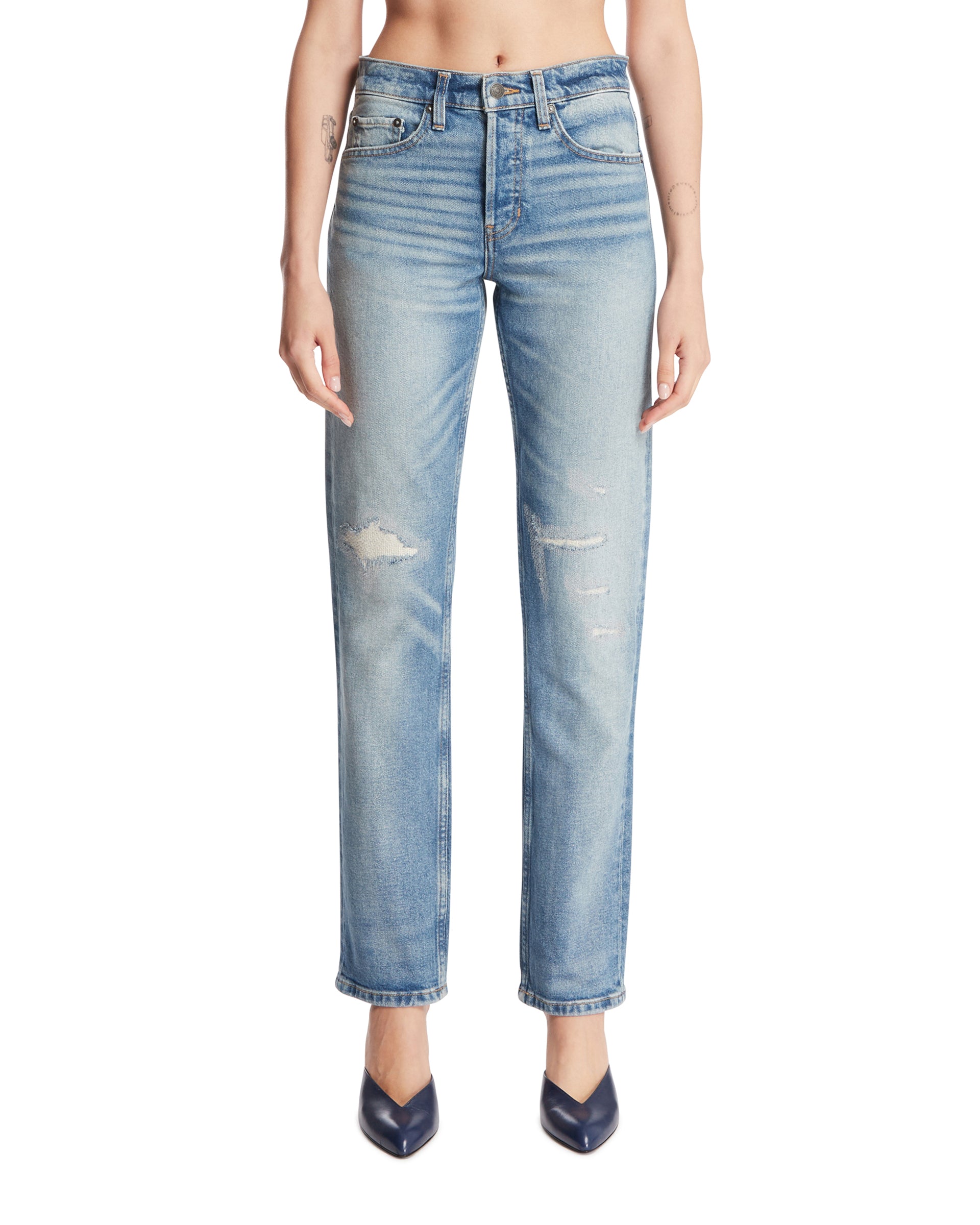 ANTIK DENIM Jeans A Gamba Dritta Blu