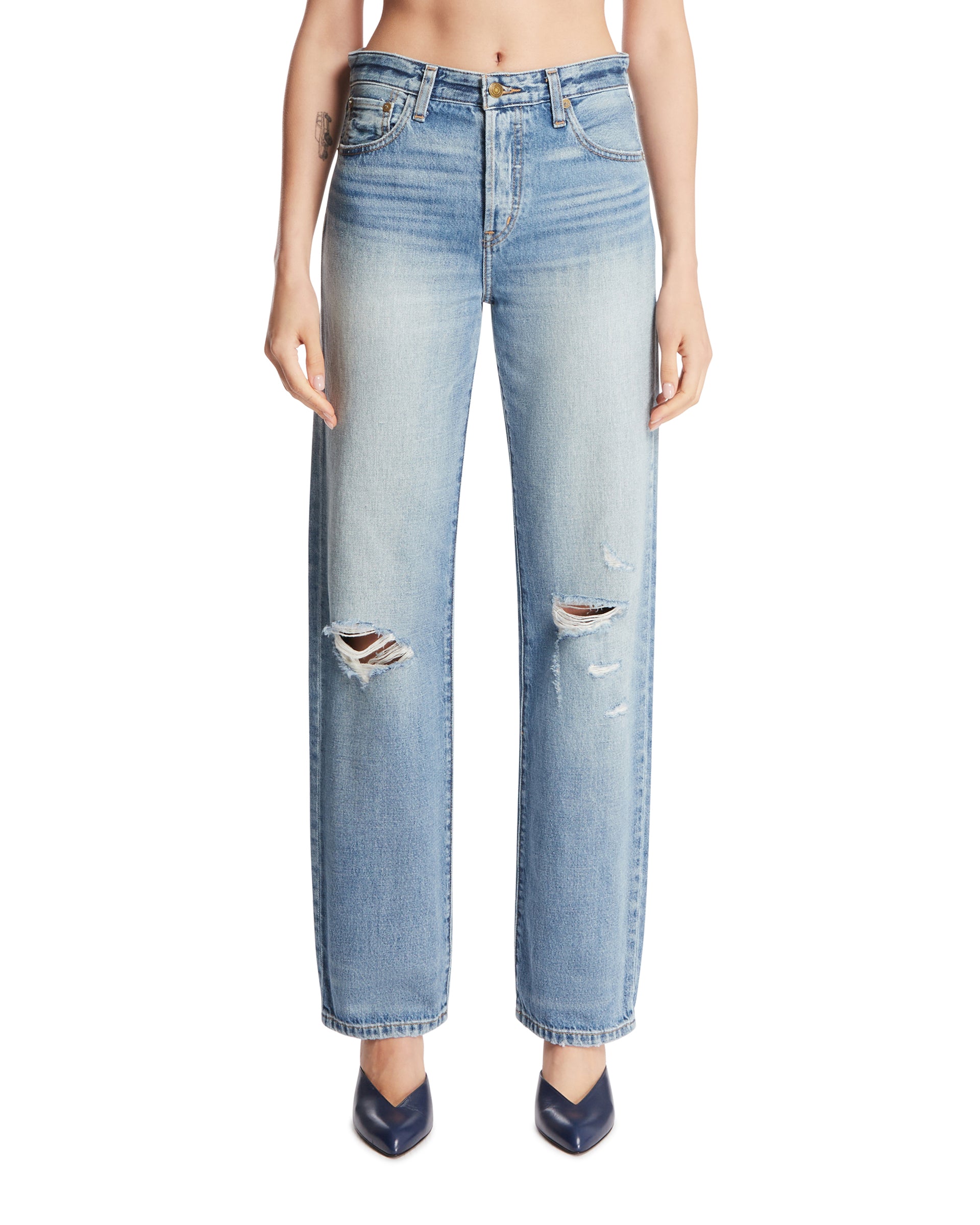 ANTIK DENIM Jeans A Gamba Dritta Blu