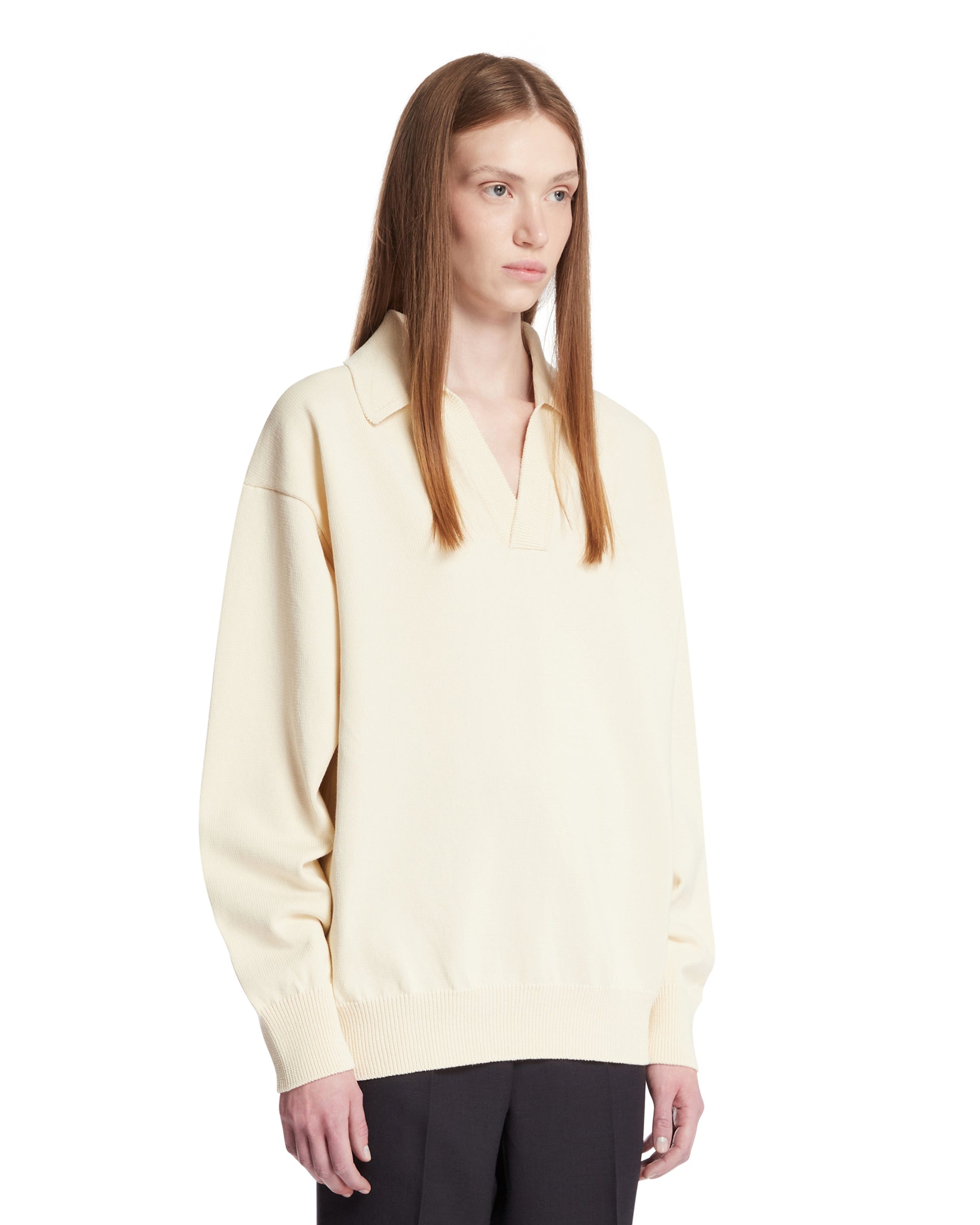 RAINMAKER Maglione A Polo In Cotone Bianco, view 2