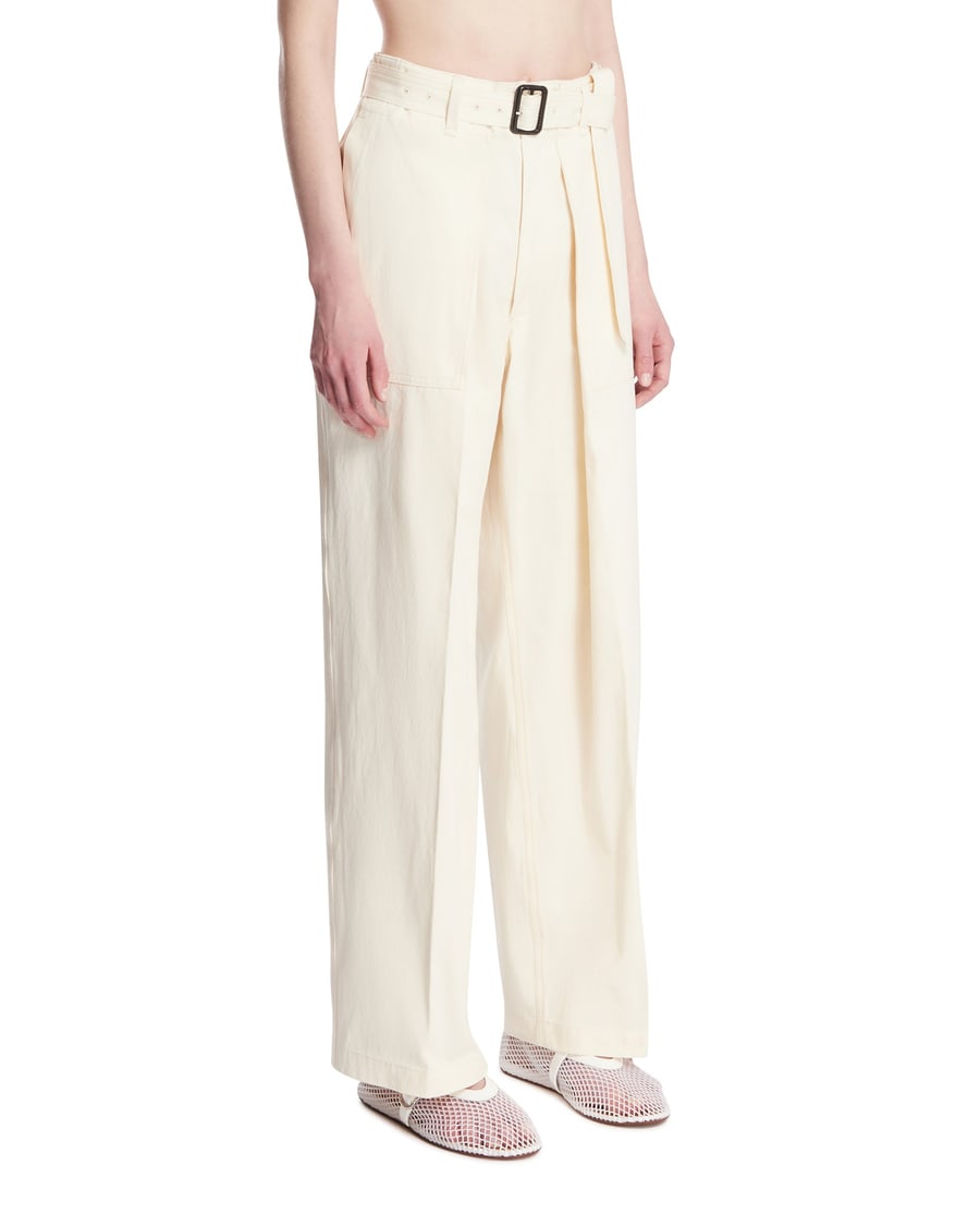 RAINMAKER Pantaloni In Cotone Bianchi, view 2