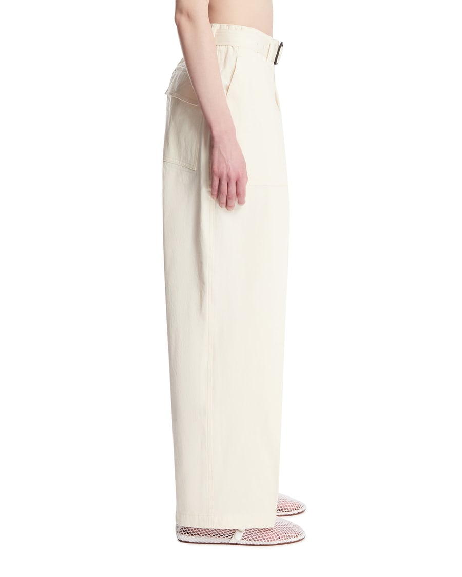 RAINMAKER Pantaloni In Cotone Bianchi, view 4