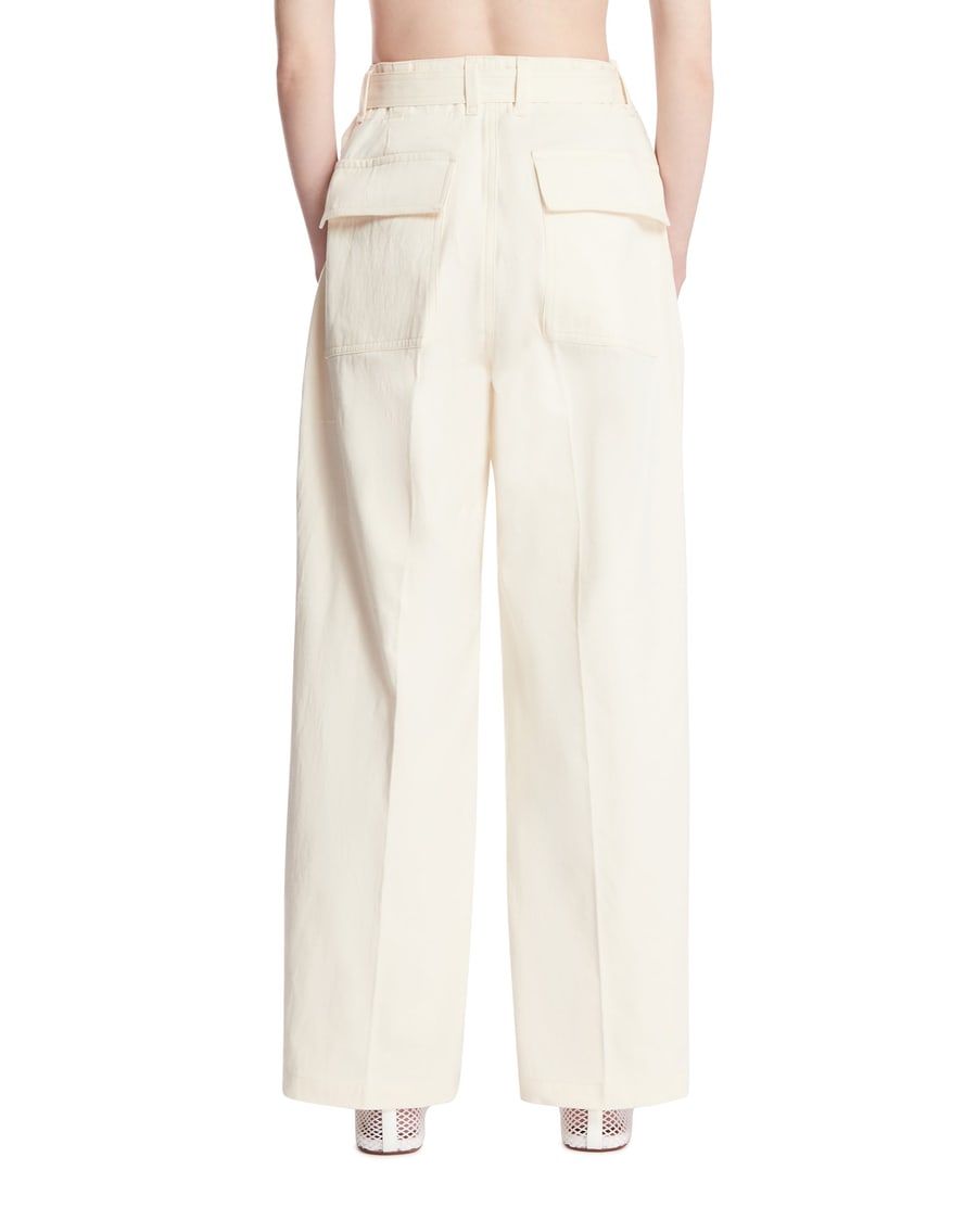 RAINMAKER Pantaloni In Cotone Bianchi, view 5