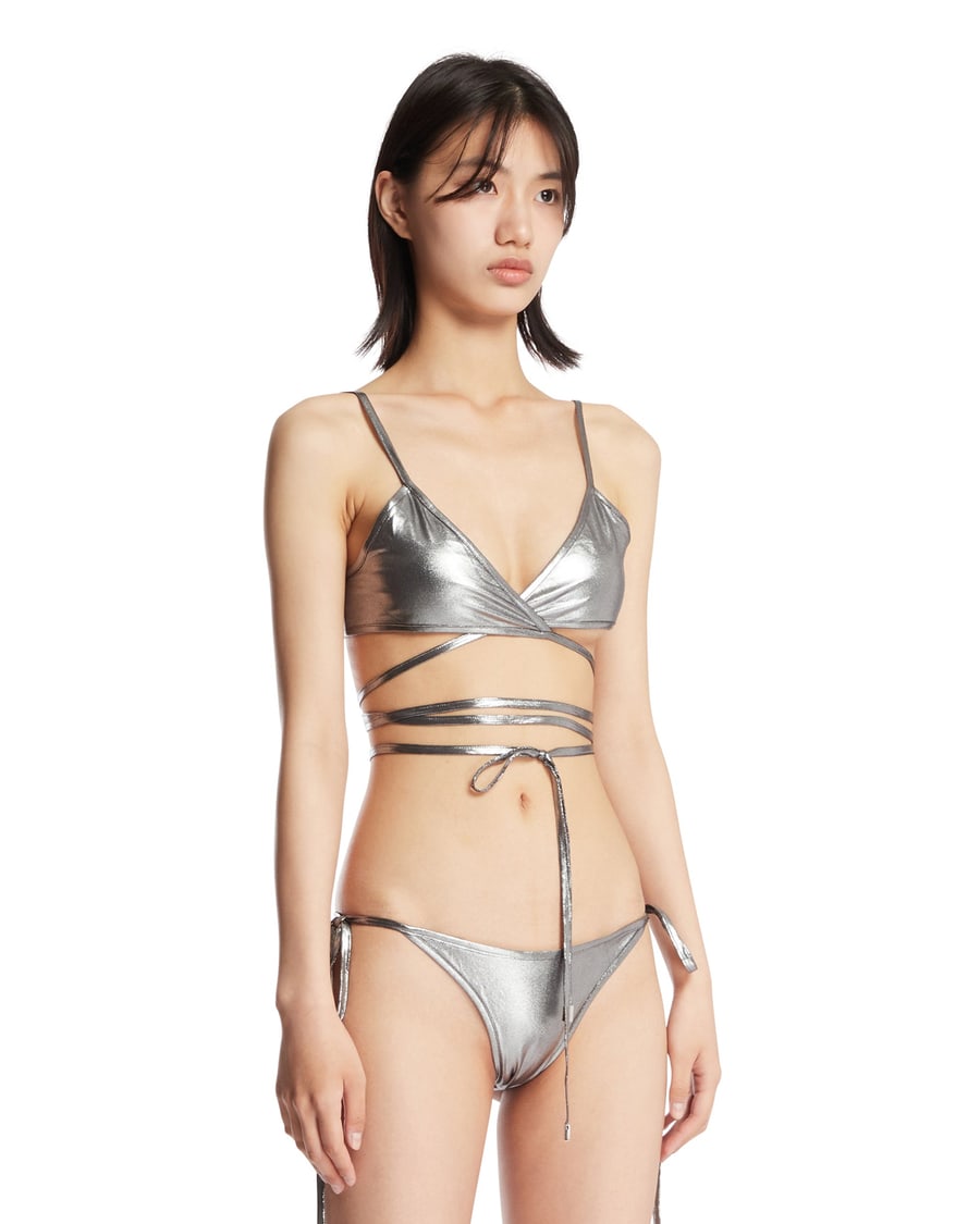 The Attico Bikini Wrap Around Argentato, view 2