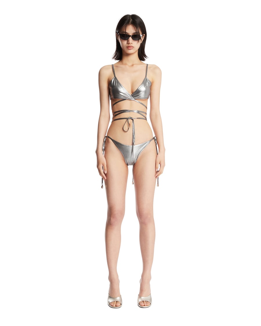 The Attico Bikini Wrap Around Argentato, view 3