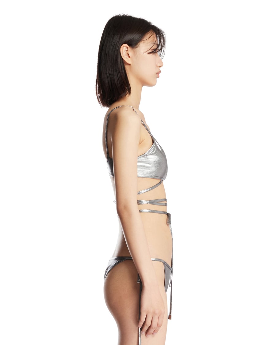 The Attico Bikini Wrap Around Argentato, view 4