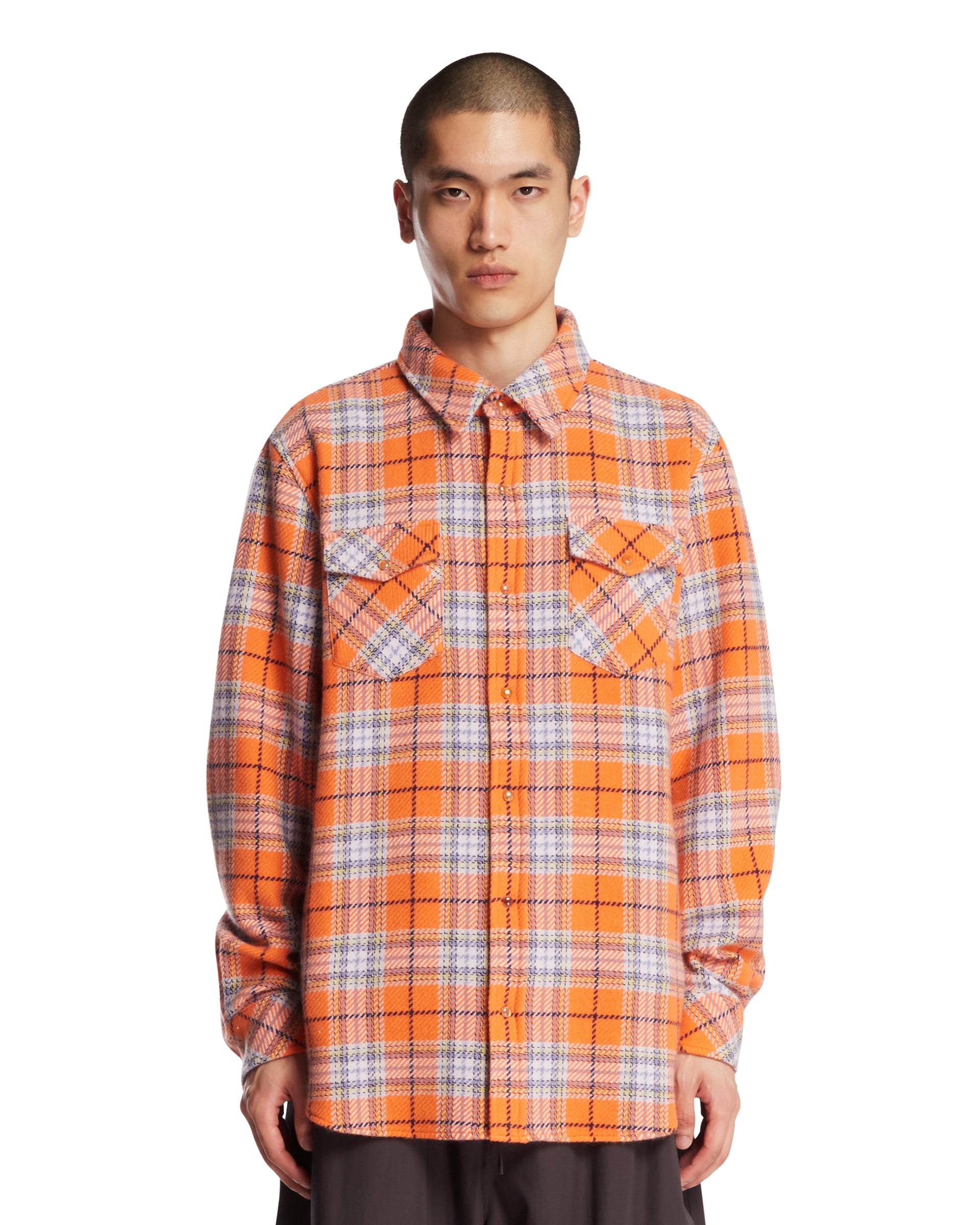 GOD'S TRUE CASHMERE Camicia Midnight Sun Tartan Arancione