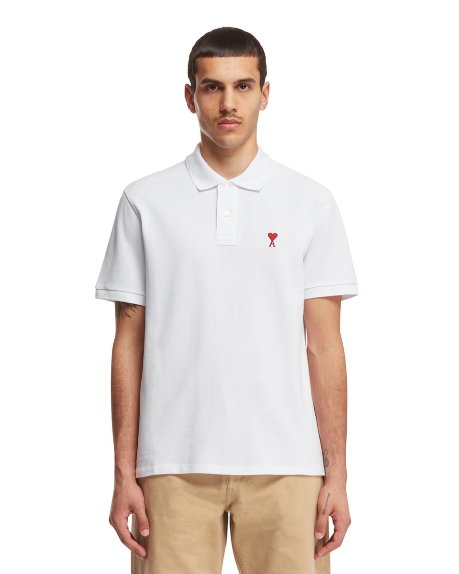 AMI Paris Polo Con Logo Bianca