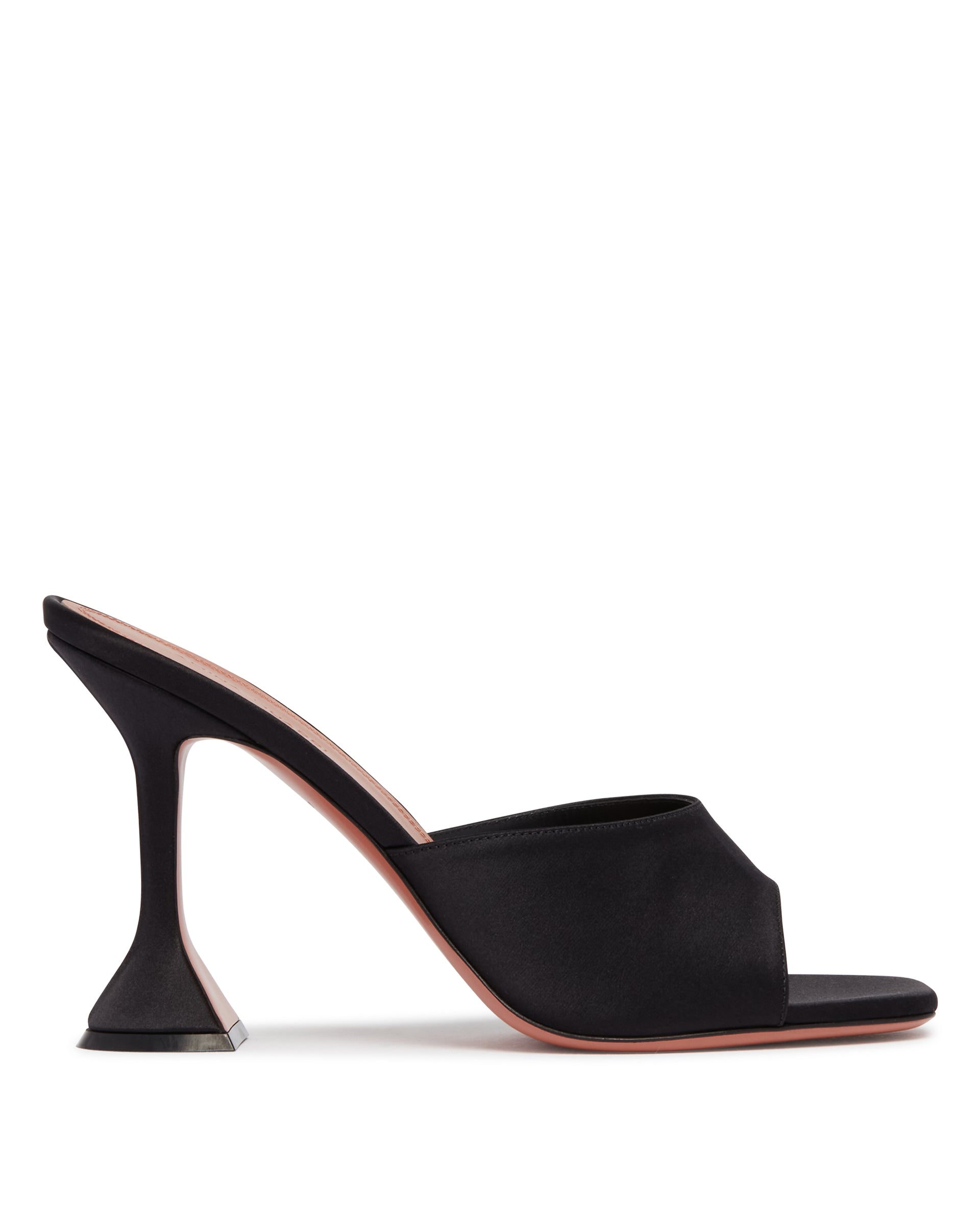 Amina Muaddi Mules Lupita In Raso Nero
