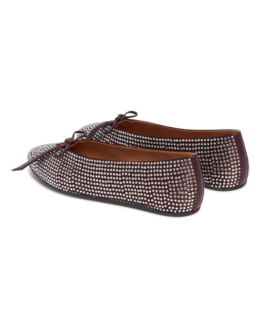 The Attico Ballerine Kali Con Strass Marroni, view 5