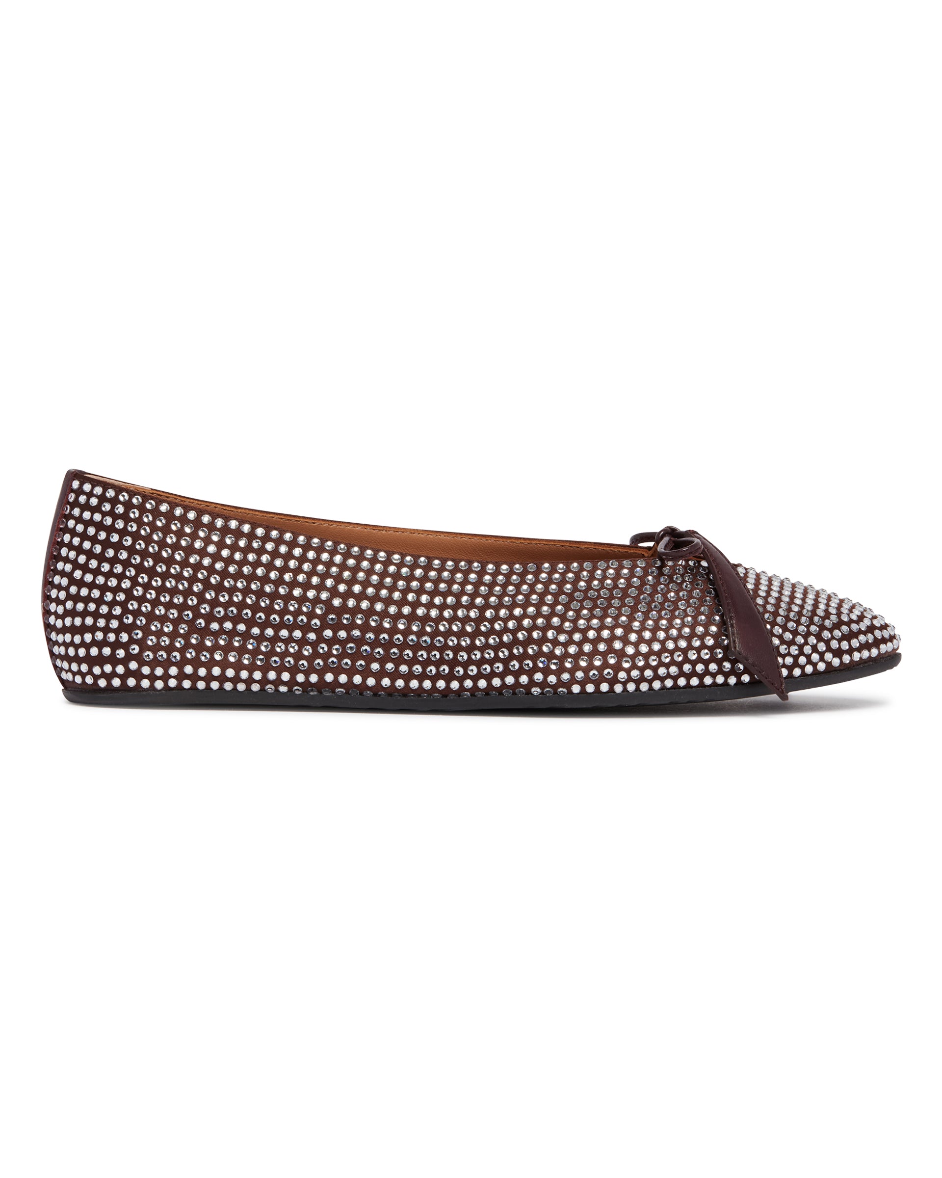 The Attico Ballerine Kali Con Strass Marroni, view 2
