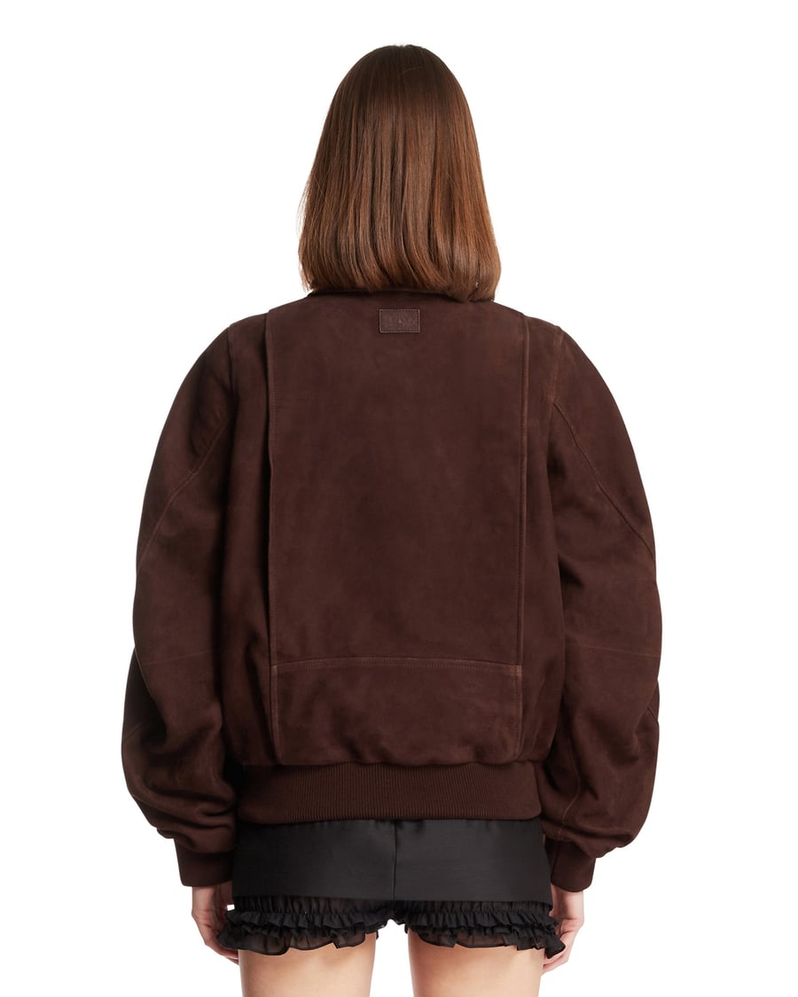 Loewe Giacca In Suede Marrone, view 5