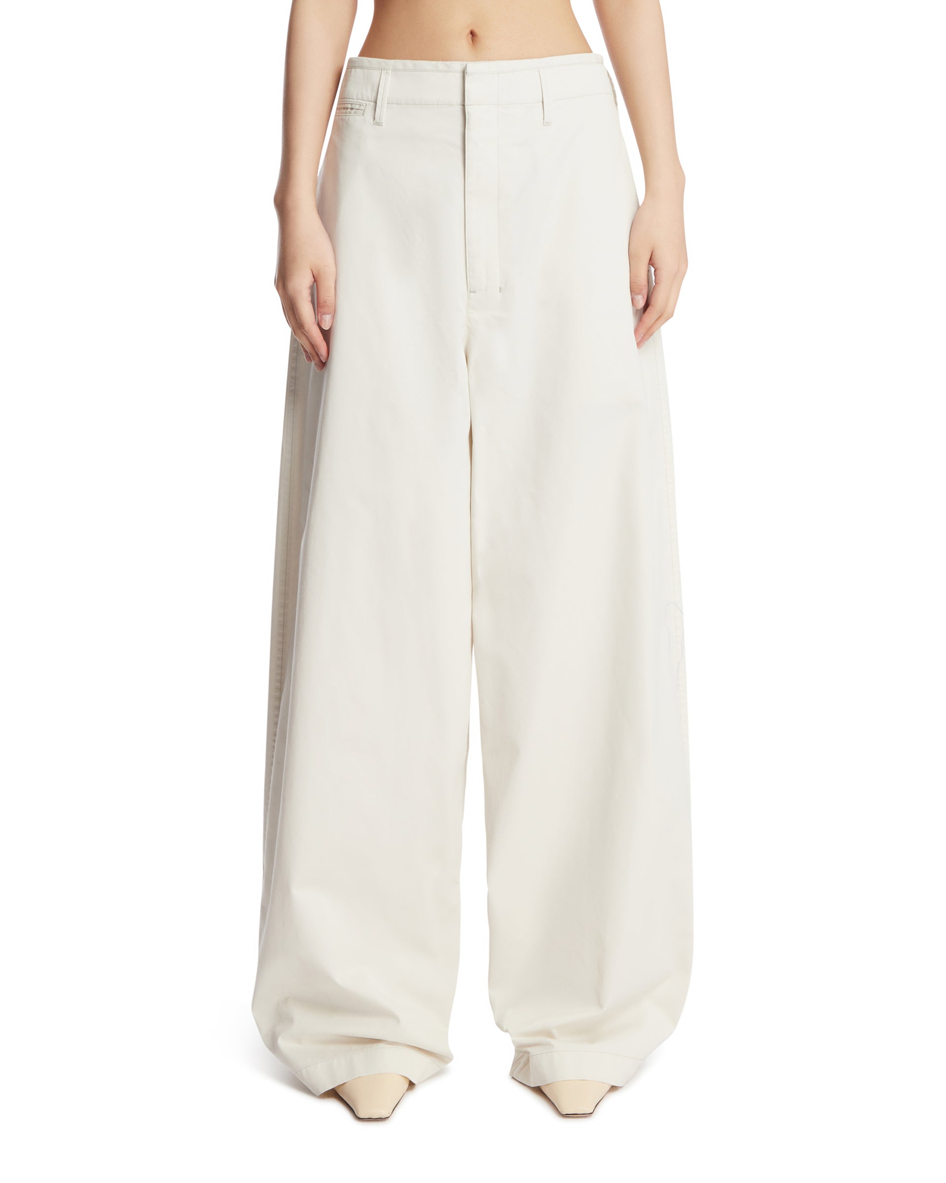 Lemaire Pantaloni Wide Leg Bianchi