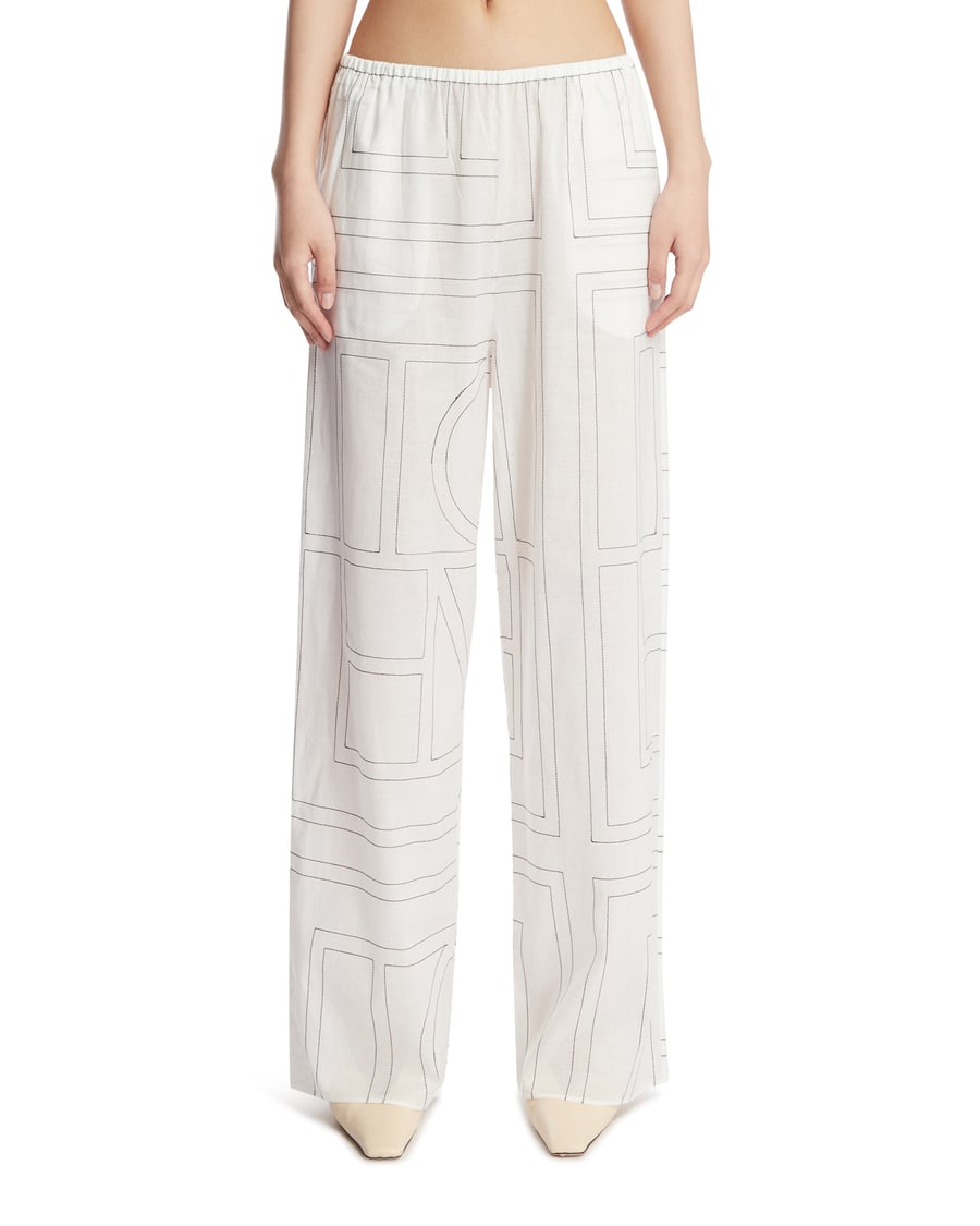 Toteme Pantaloni Monogram Bianchi