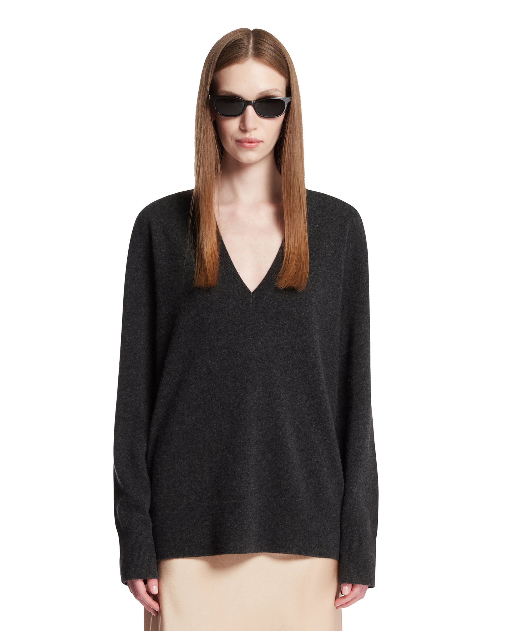Toteme Maglione Con Scollo A V Grigio
