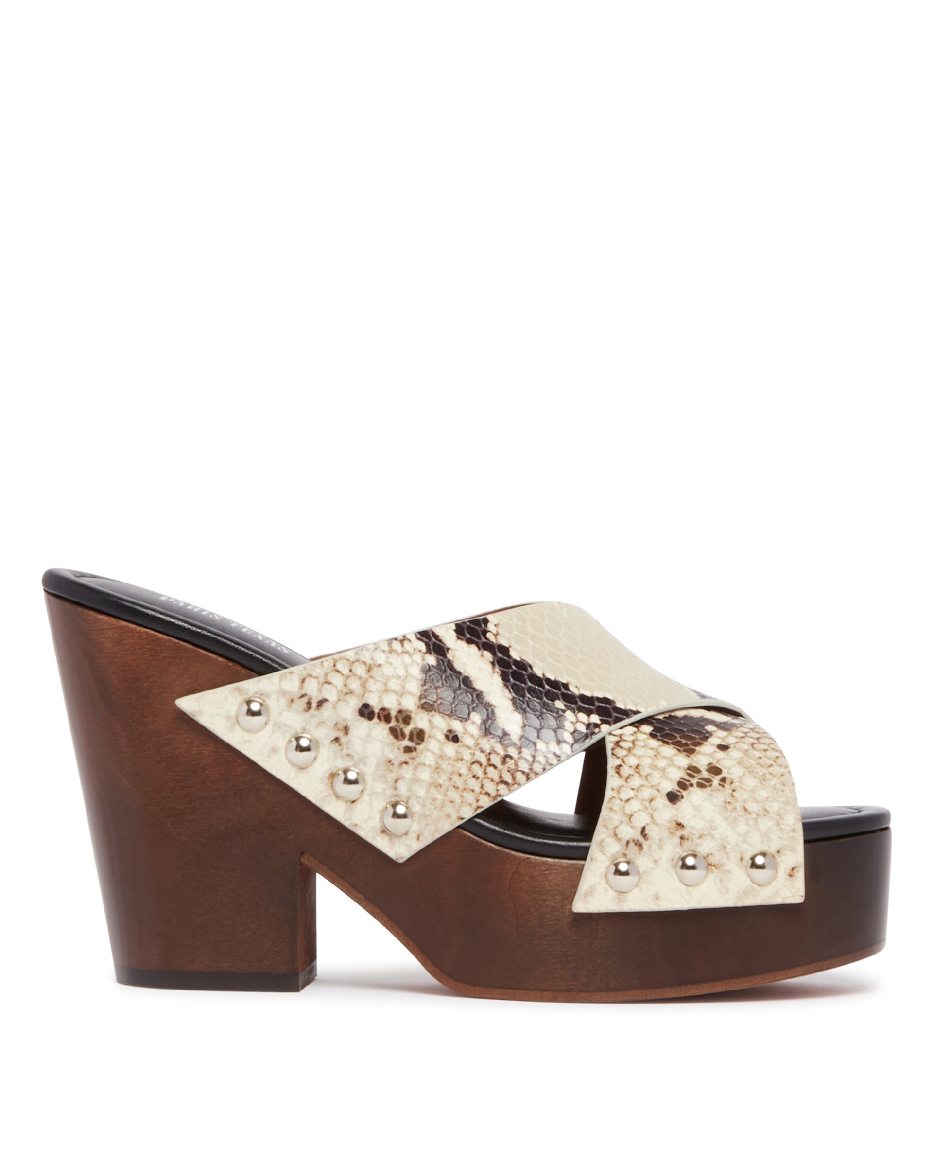 PARIS TEXAS Sandali Clogs Stampa Pitone Beige