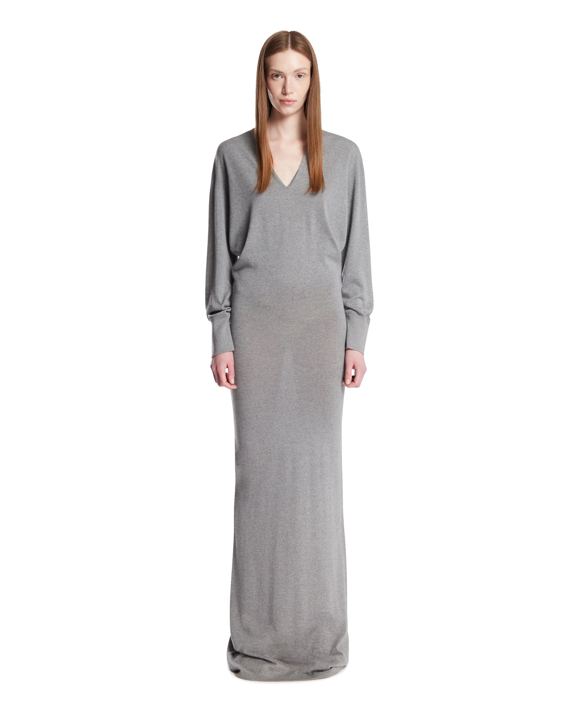 ARMARIUM Abito Lungo In Lana E Cashmere Grigio