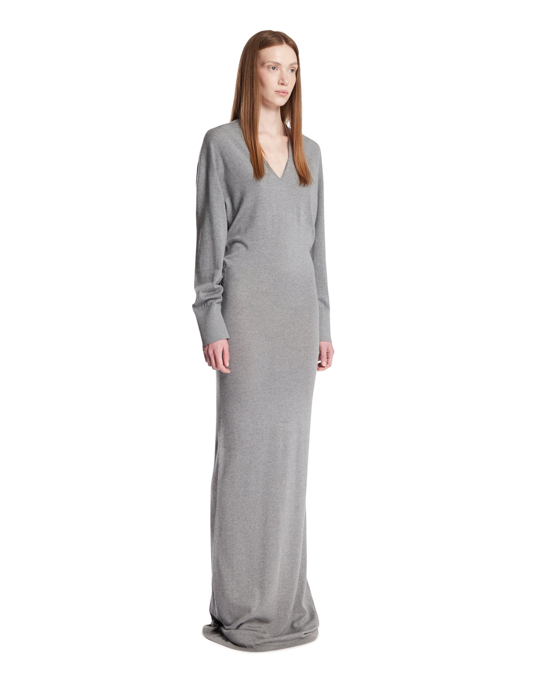 ARMARIUM Abito Lungo In Lana E Cashmere Grigio, view 2
